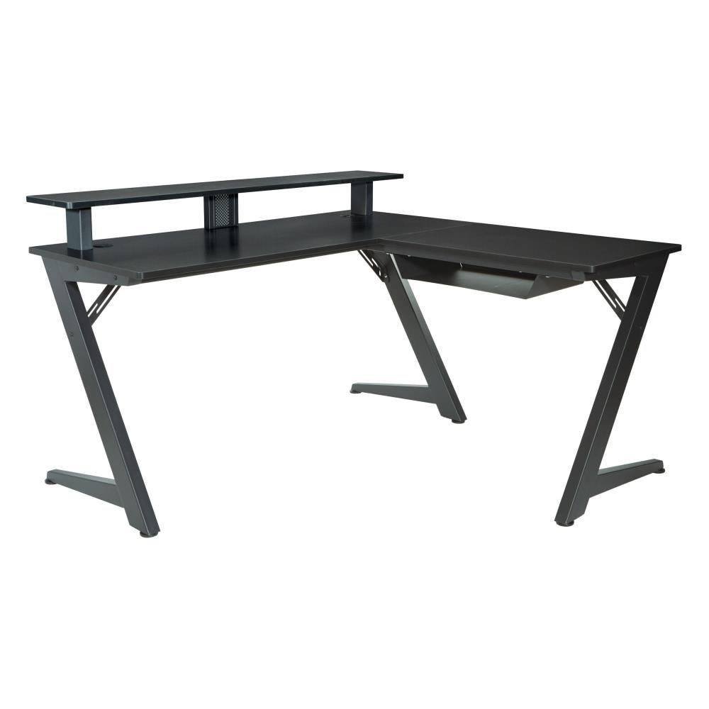 Avatar Battlestation L-Shape Game Desk with Carbon Top and Matte Black Legs