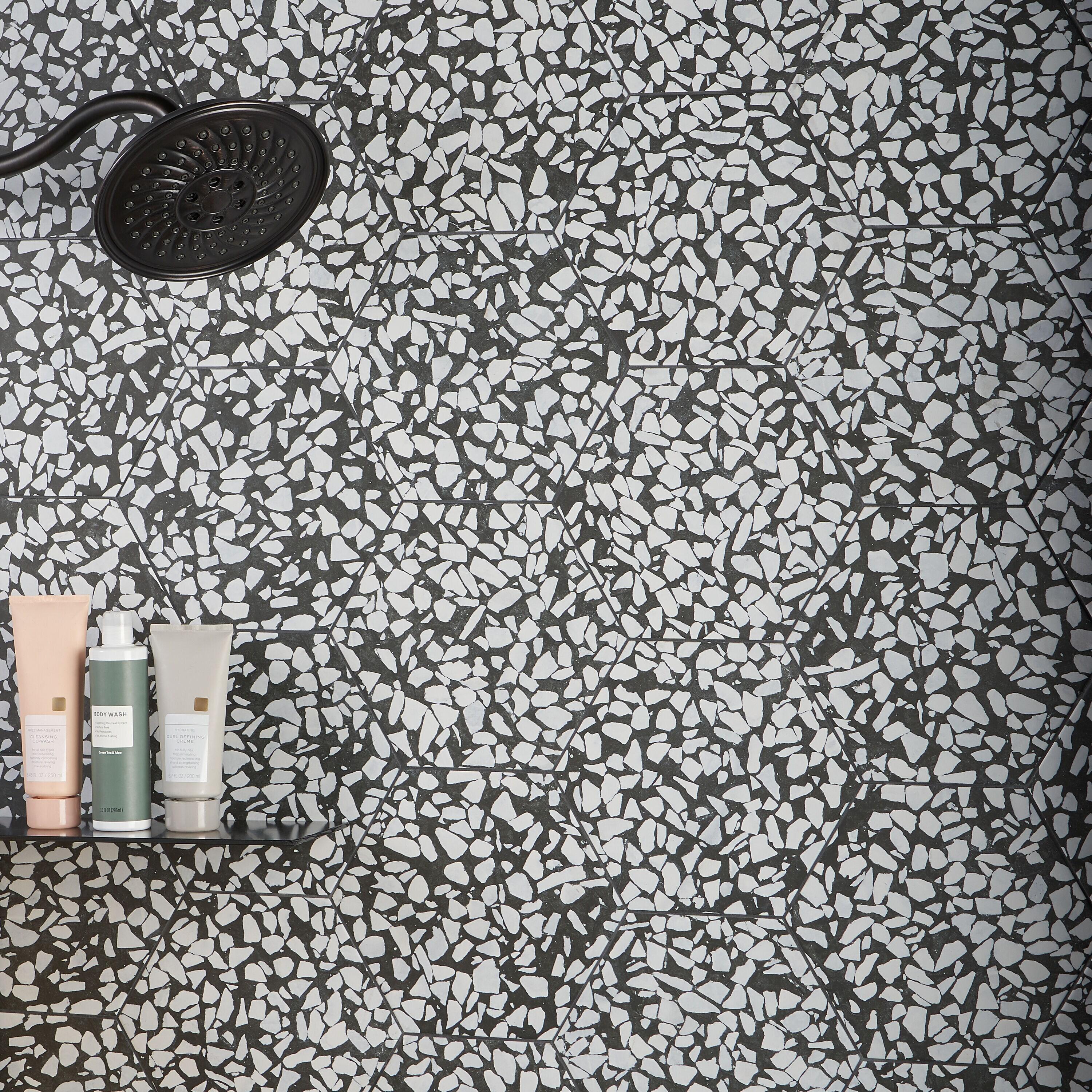 Jurassic Hex 9" Terrazzo Look Porcelain Floor & Wall Tile (8.07 Sq. Ft. / Case)