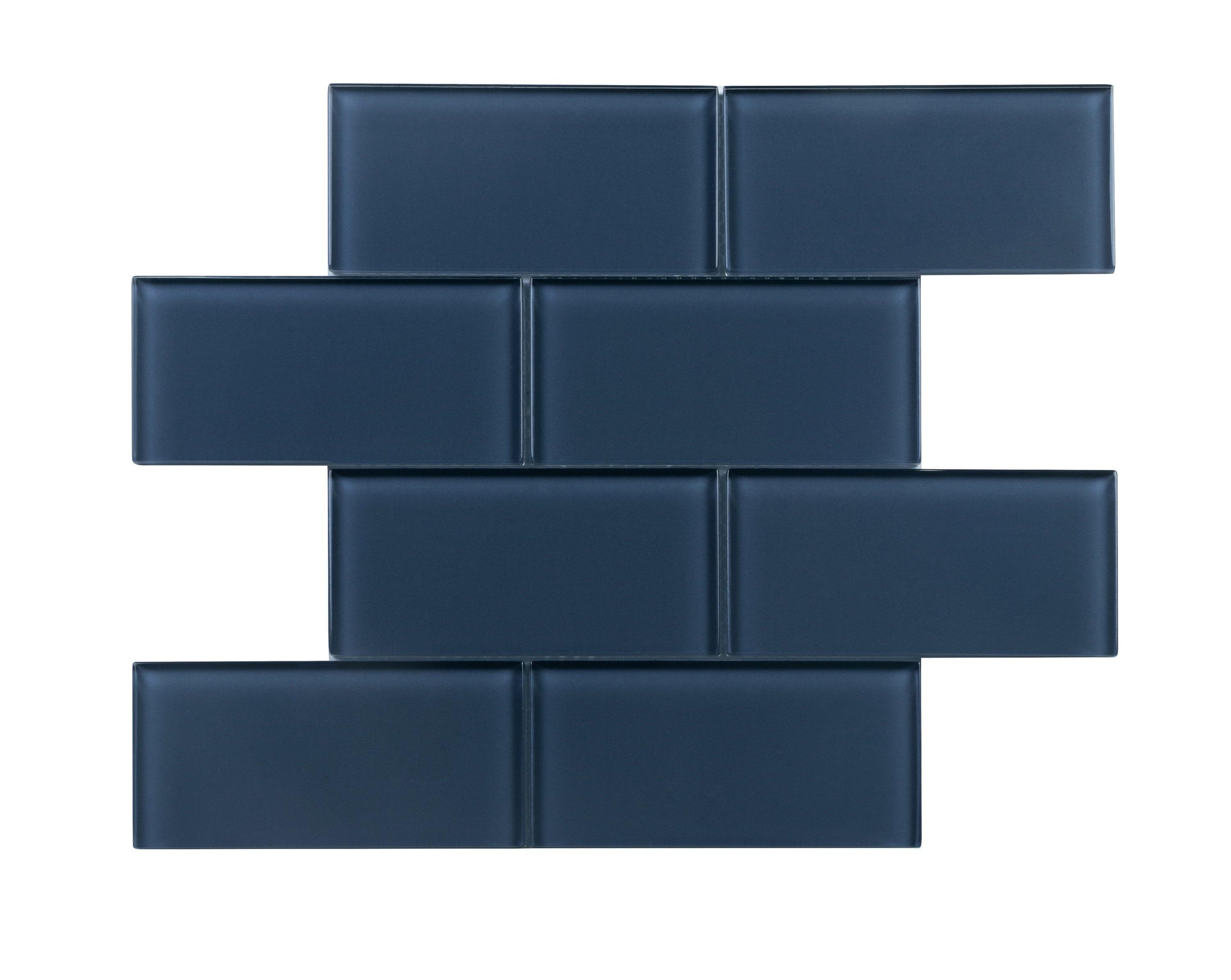Premium 3" x 6" Straight Edge Glass Mosaic Subway Tile