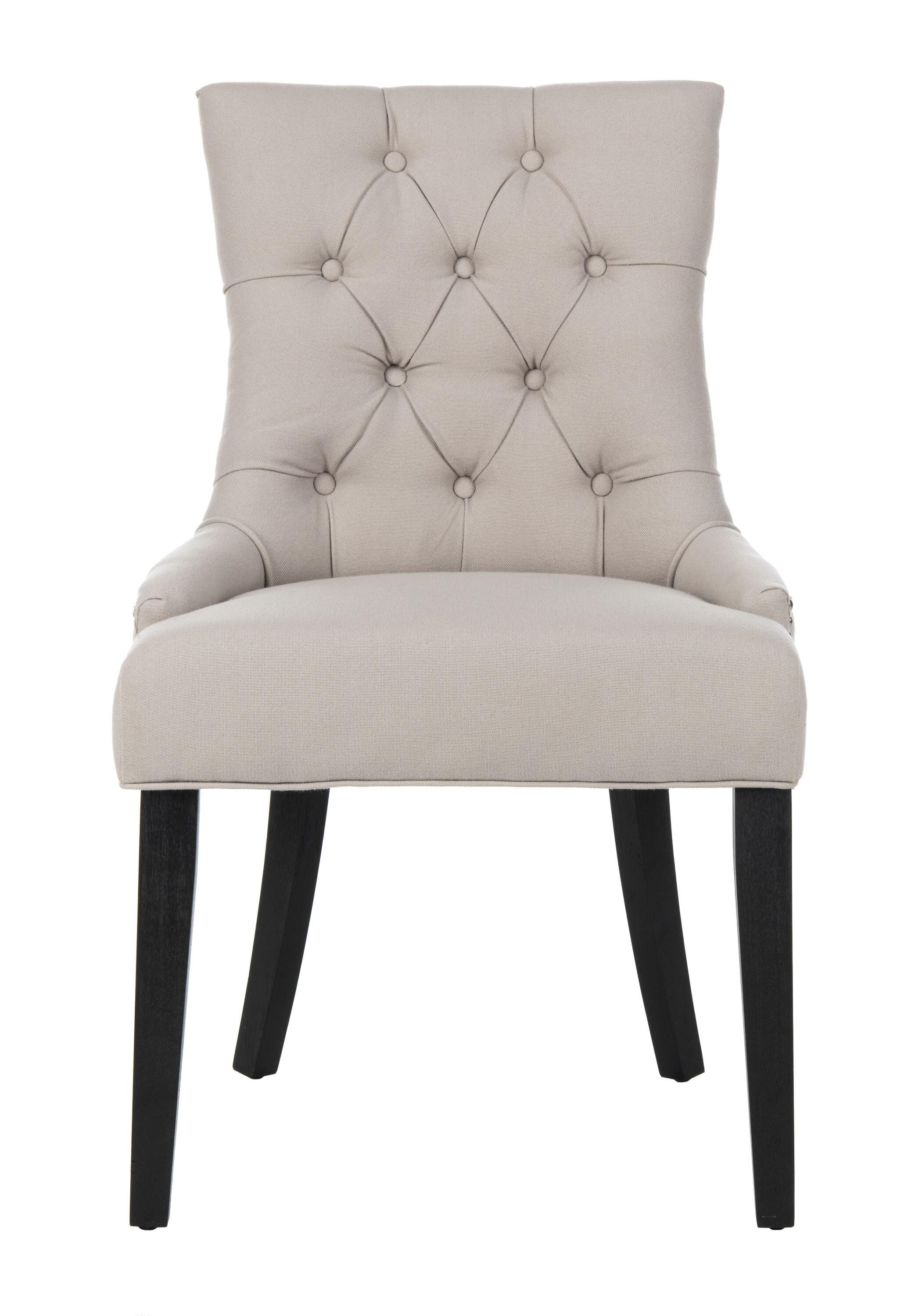 Abby 19''H Tufted Side Chairs (Set Of 2)  Silver Nail Heads - Taupe - Safavieh