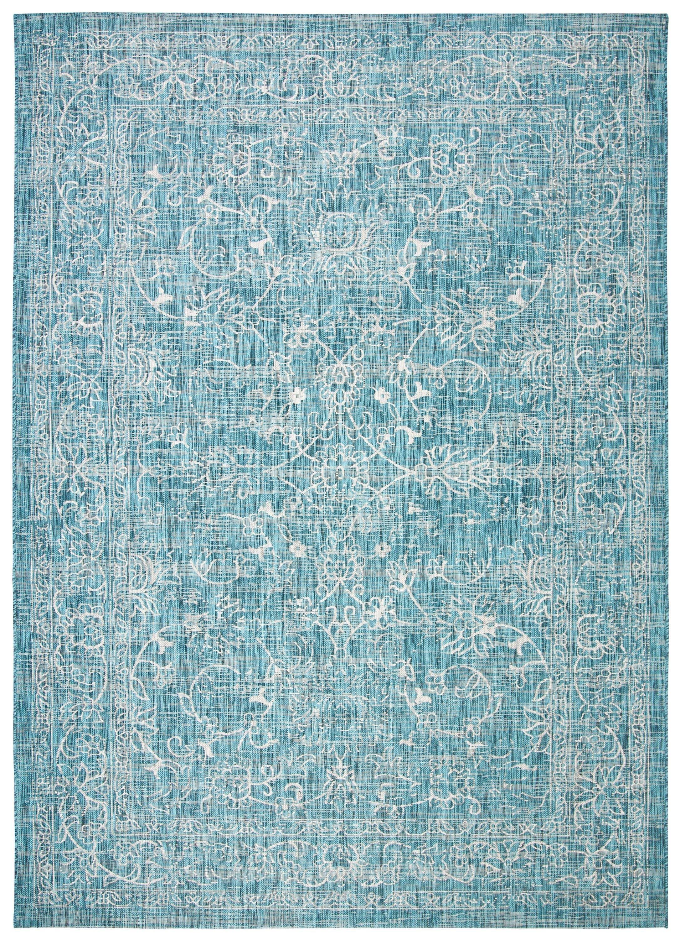 Courtyard CY8680 Power Loomed Indoor and Outdoor Area Rug - Turquoise - 9'x12' - Safavieh
