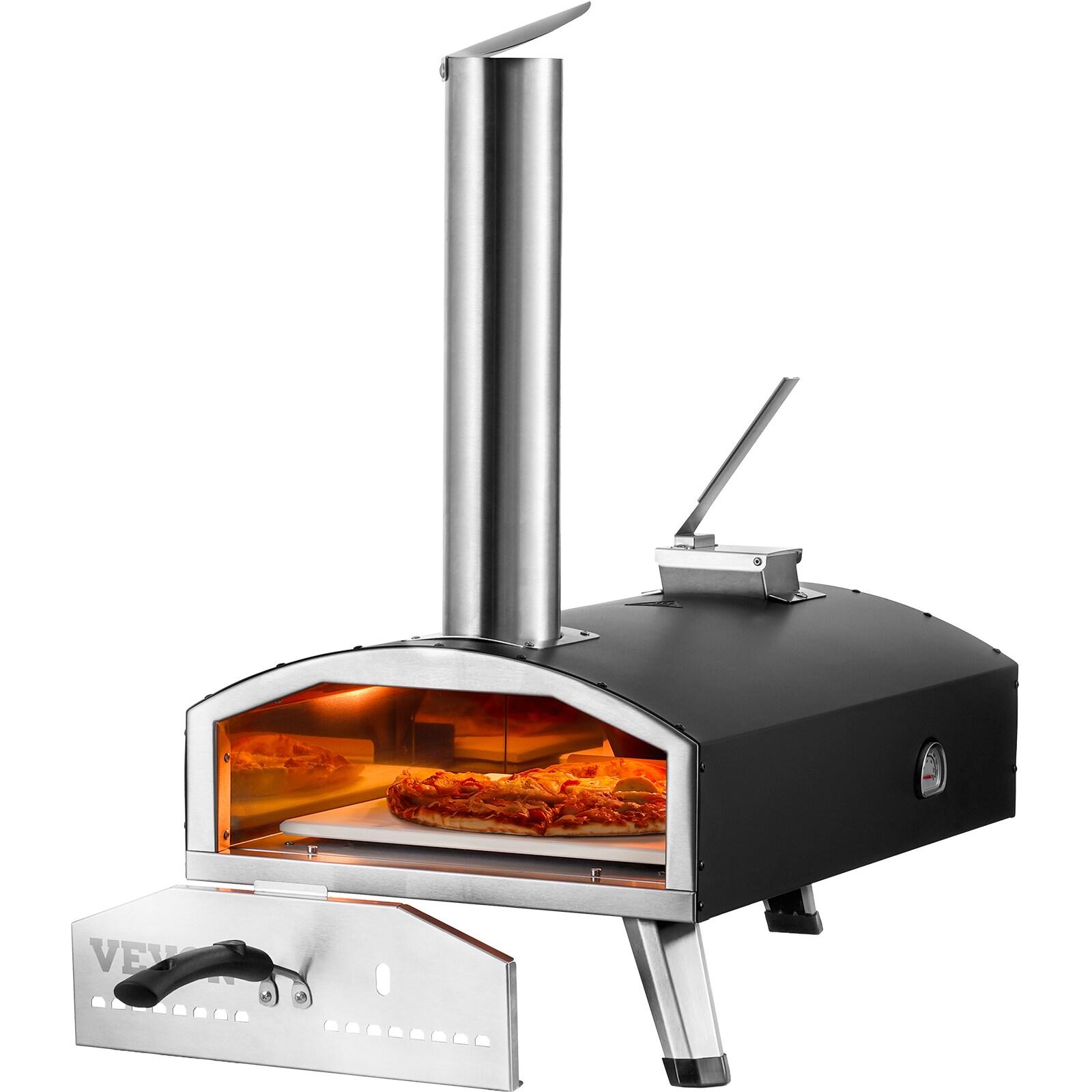 12" Outdoor Pizza Oven Portable Wood Pellet Pizza Oven Iron Spray Camping