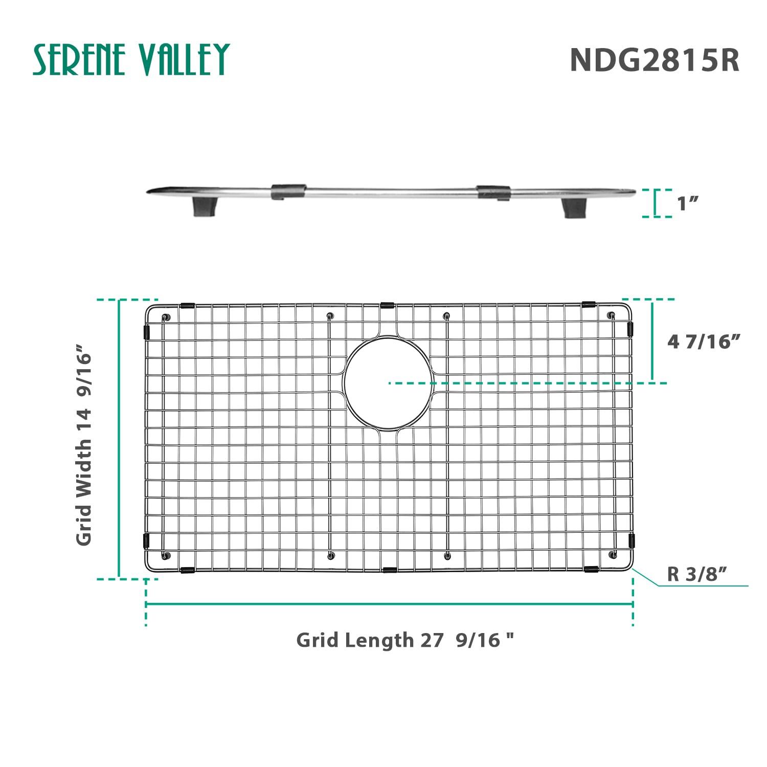 27.56-in x 14.57-in Rear Drain Heavy-Duty Stainless Steel Sink Grid