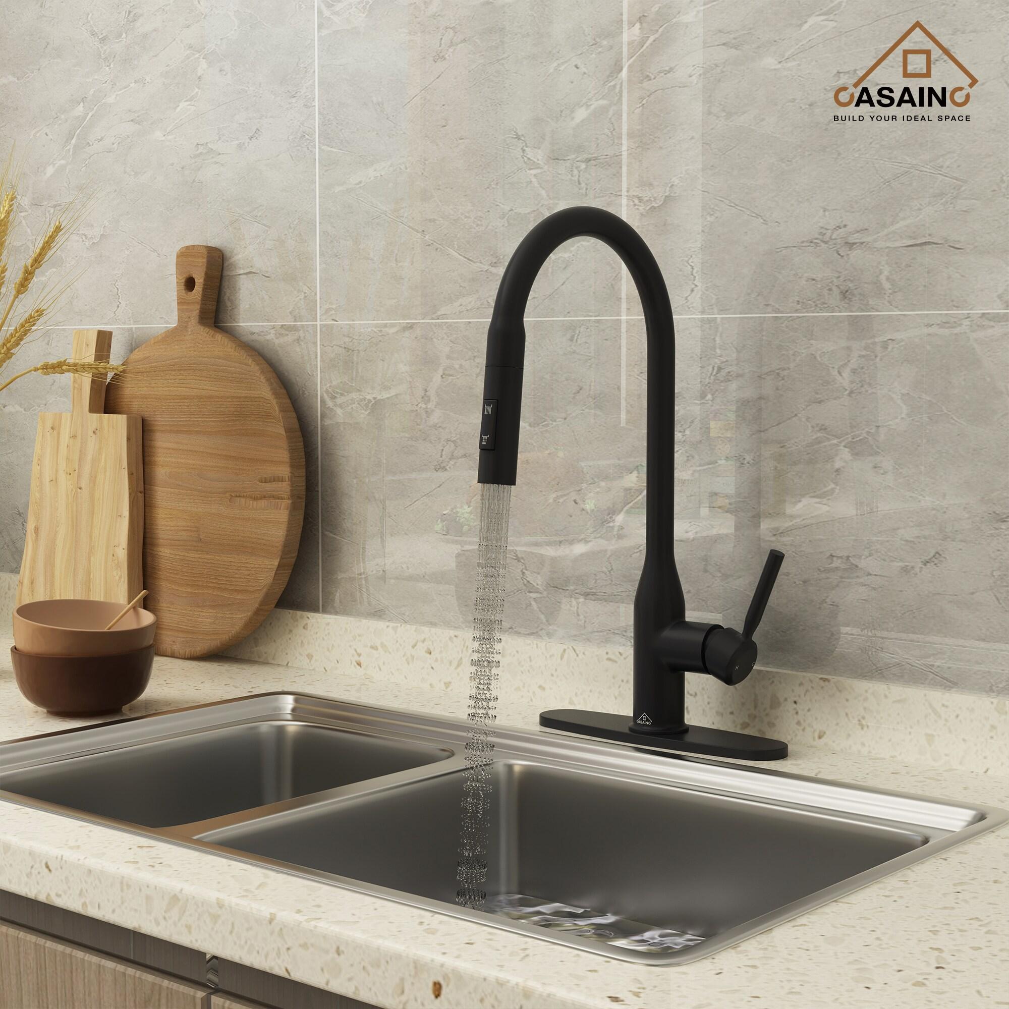 CASAINC Single-Handle Pull-Down Kitchen Faucet Single Hole Faucet