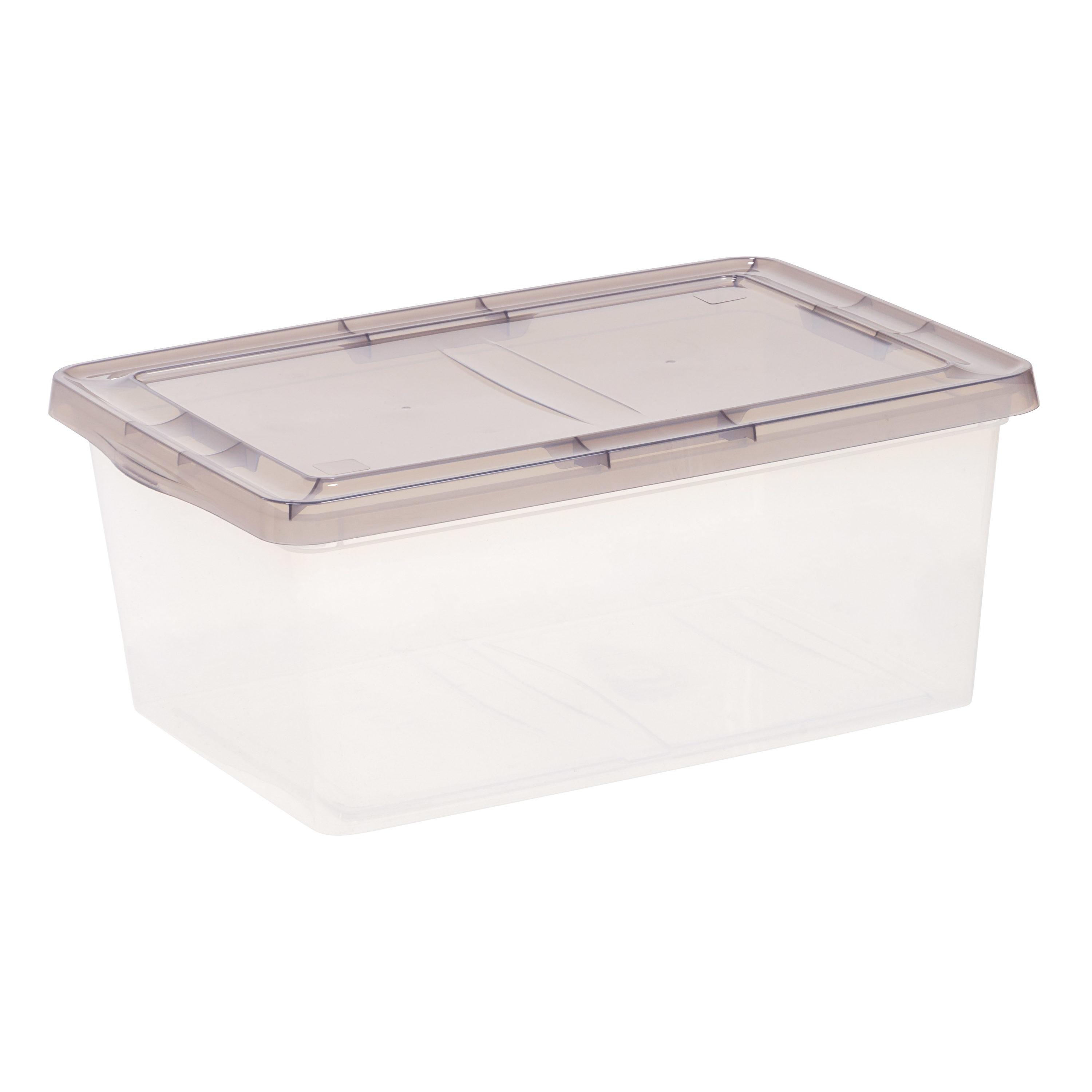 IRIS 17qt 8pk Snap Top Plastic Storage Bin: Stackable, Transparent, Portable, Nesting Utility Totes with Lids