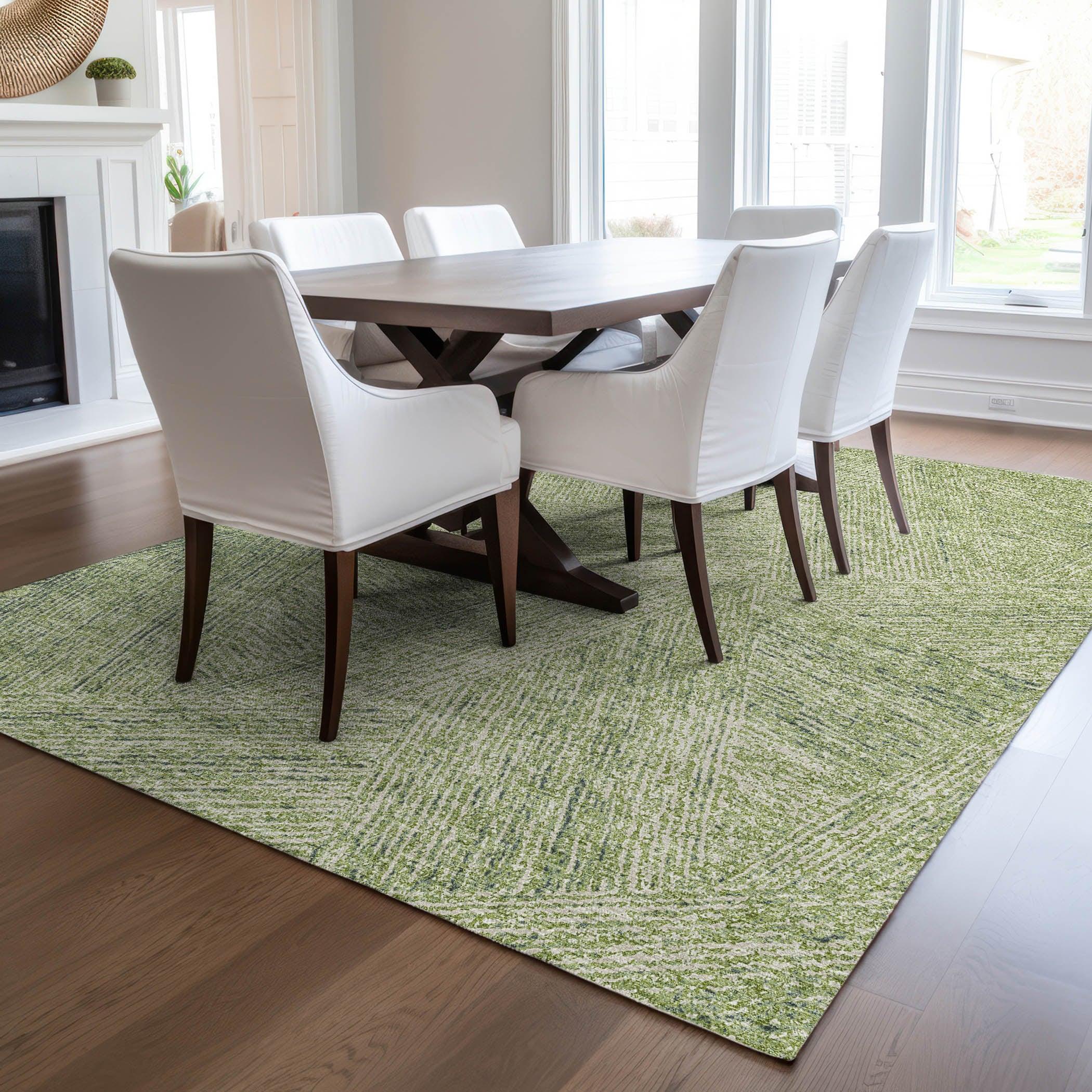 Machine Washable Indoor/Outdoor Chayden ACN991 Aloe Rug