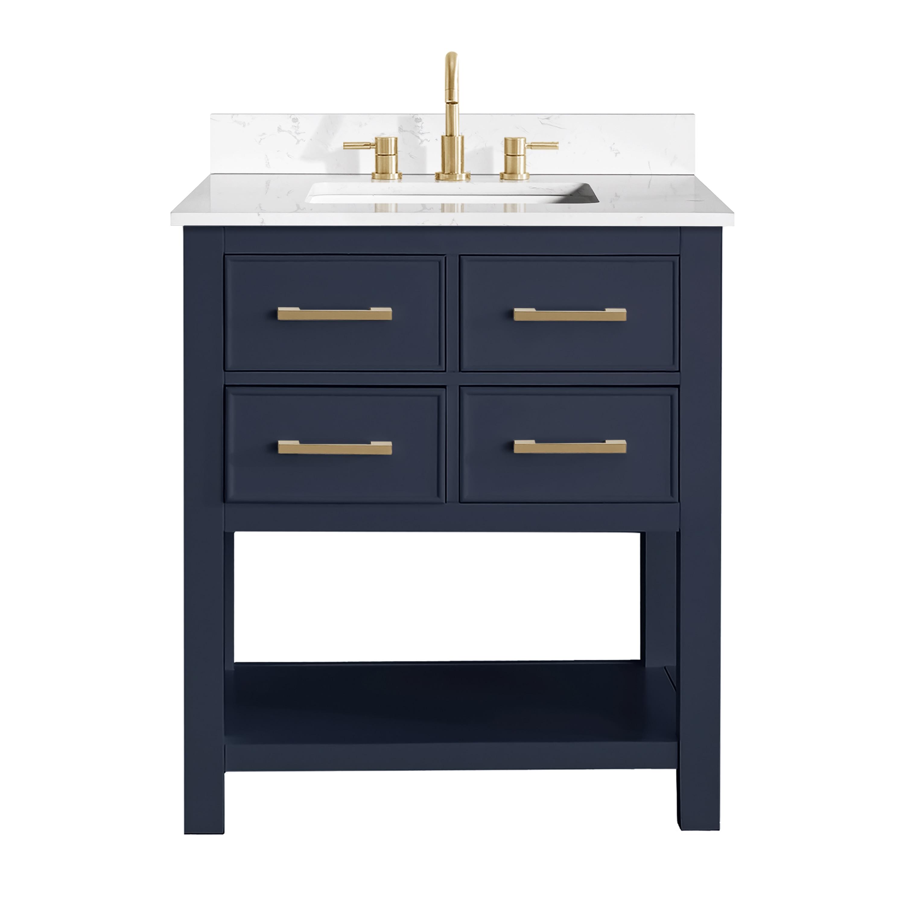 Brooks 31'' Single Bathroom Vanity with Engineered Marble Top