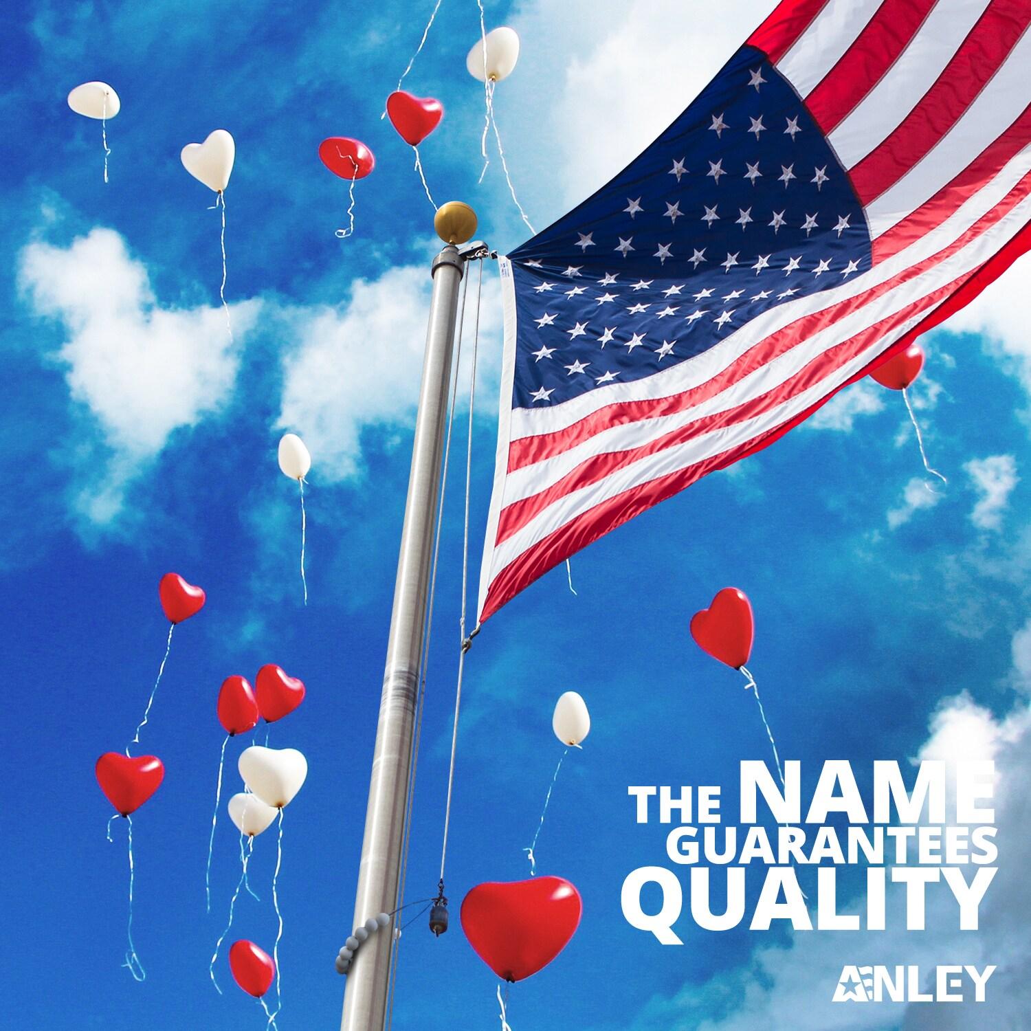 Anley Authentic Beaded Flag Retainer Ring for Both Internal & External Halyard Flagpole (Gray)