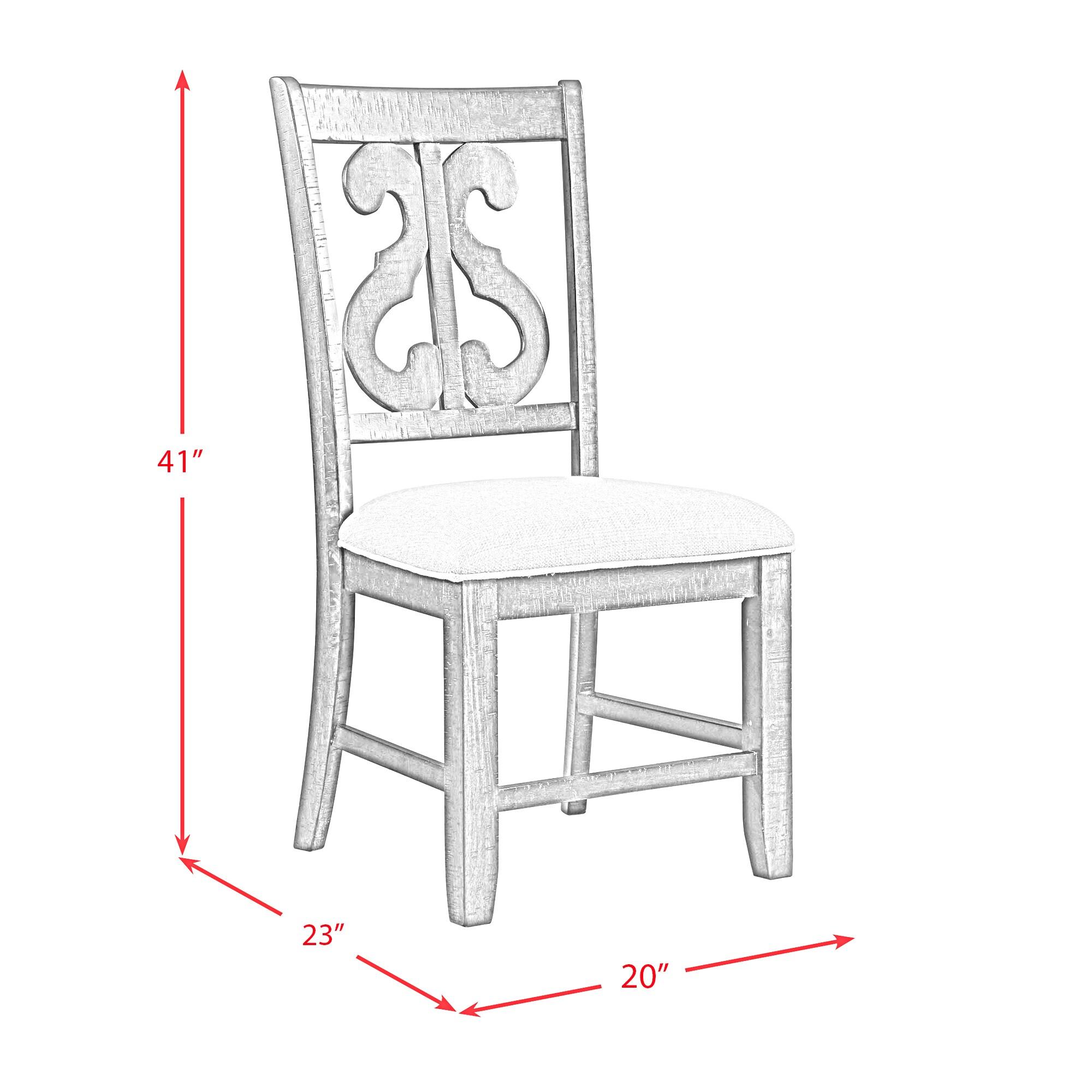 Picket House Furnishings Stanford Wooden Swirl Back Side Chair Set in White