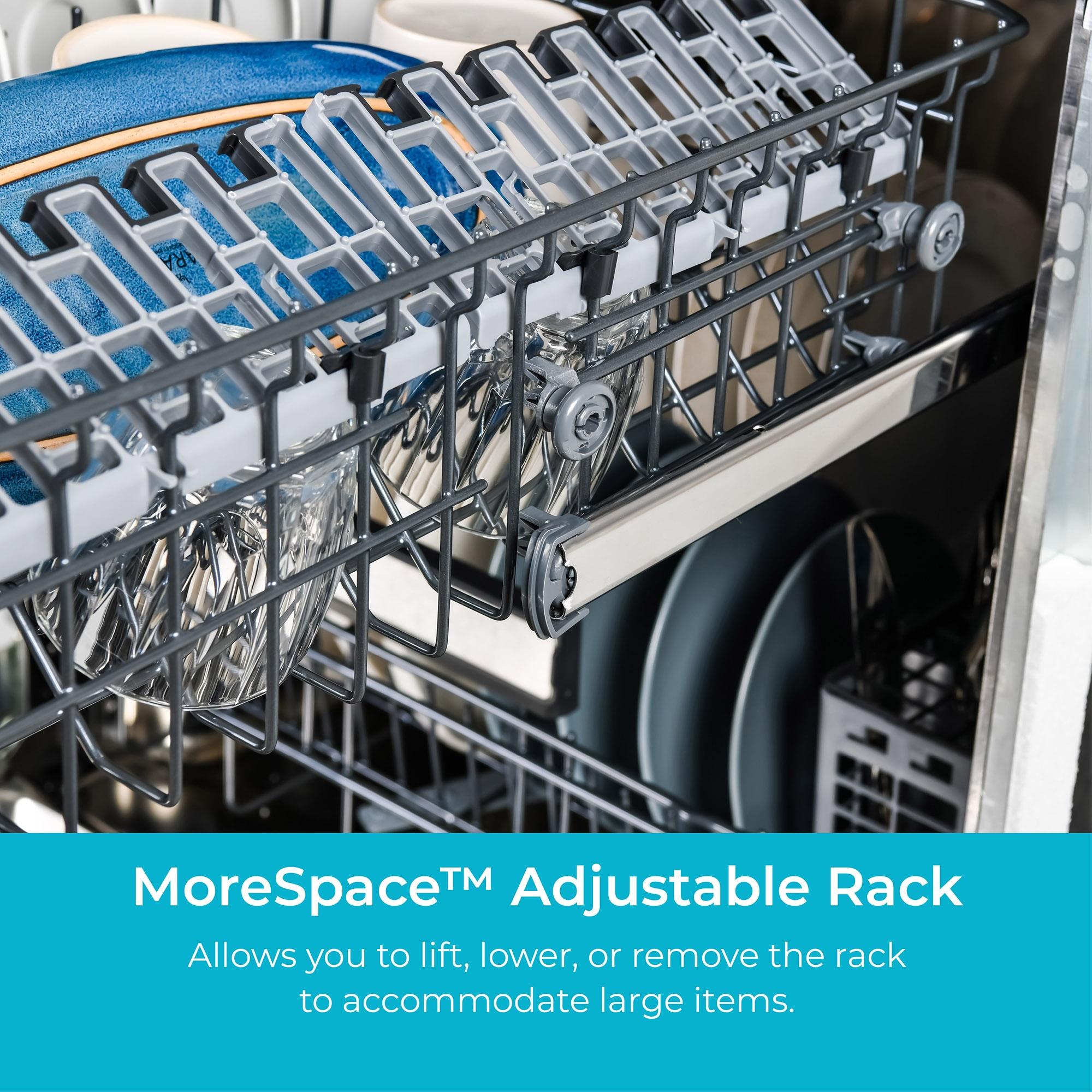Kenmore 24" Built-In Stainless Steel Tub Dishwasher with EasyFlex 3rd Rack, SmartWash, UltraWash Plus, TurboDry, and MoreSpace Adjustable Rack, Energy Star Certified, Black