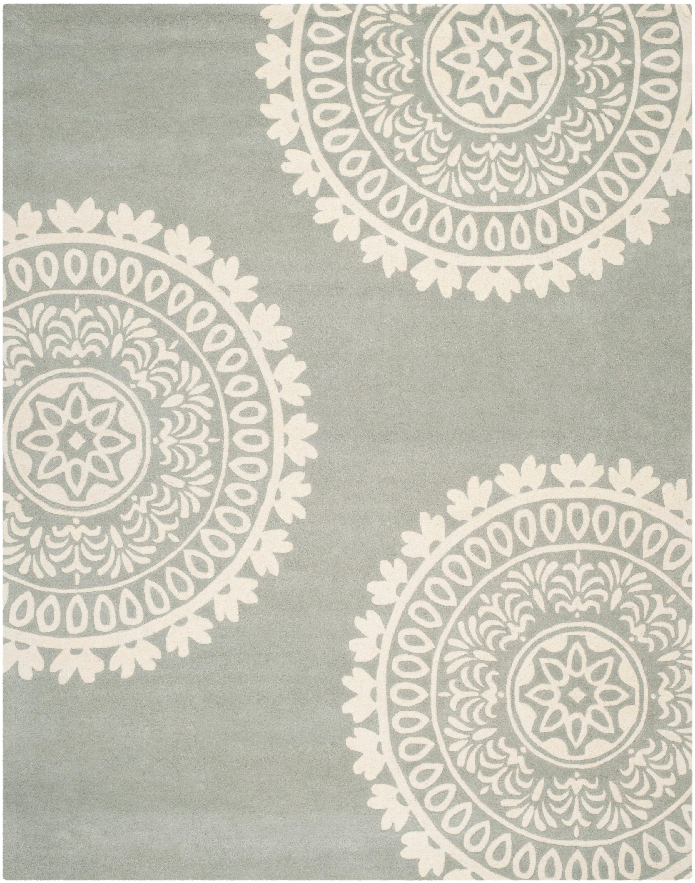 Bella BEL121 Hand Tufted Area Rug - Grey/Ivory - 8'9"x12' - Safavieh.