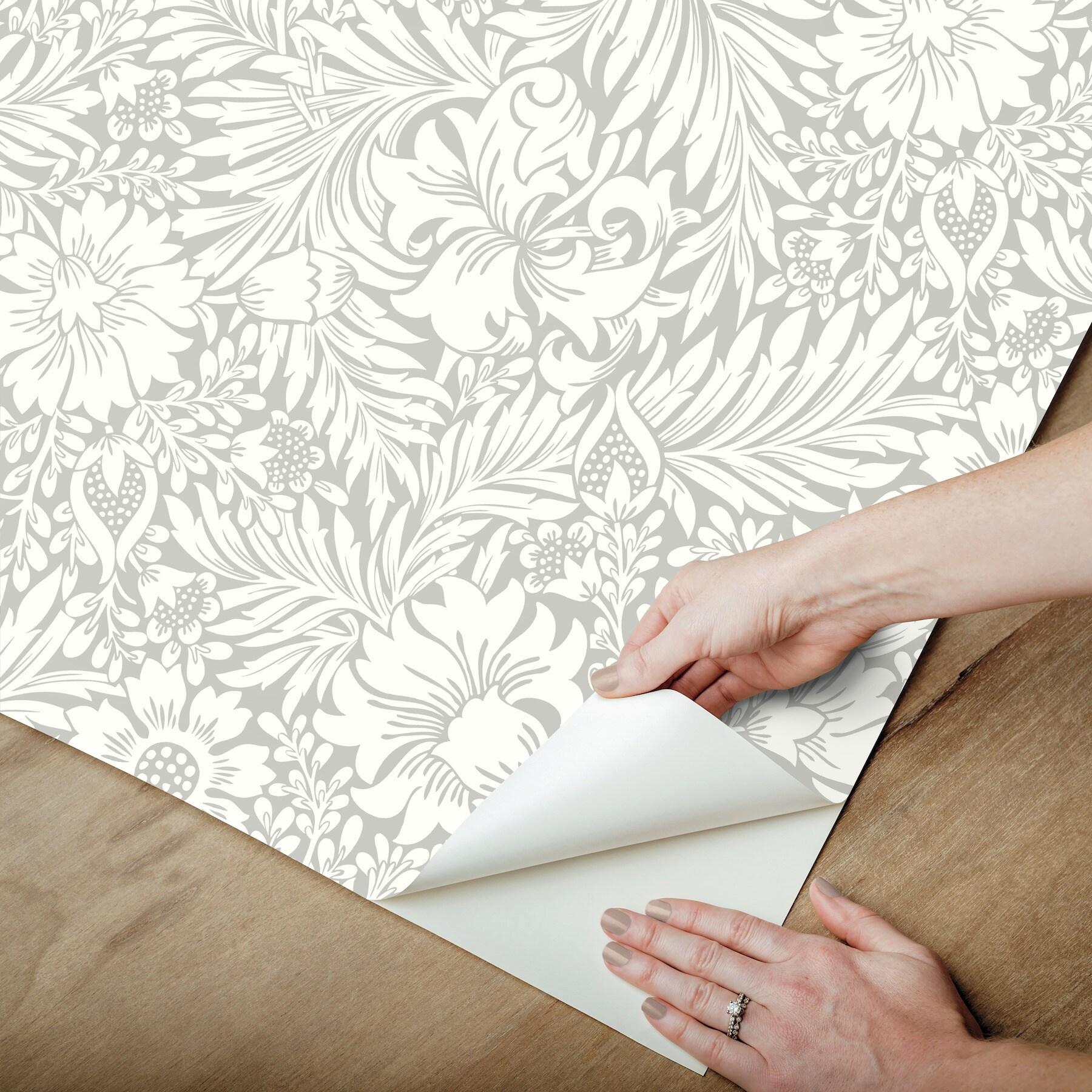 Modern Acanthus Peel + Stick Wallpaper by Erin & Ben Co. - Mist