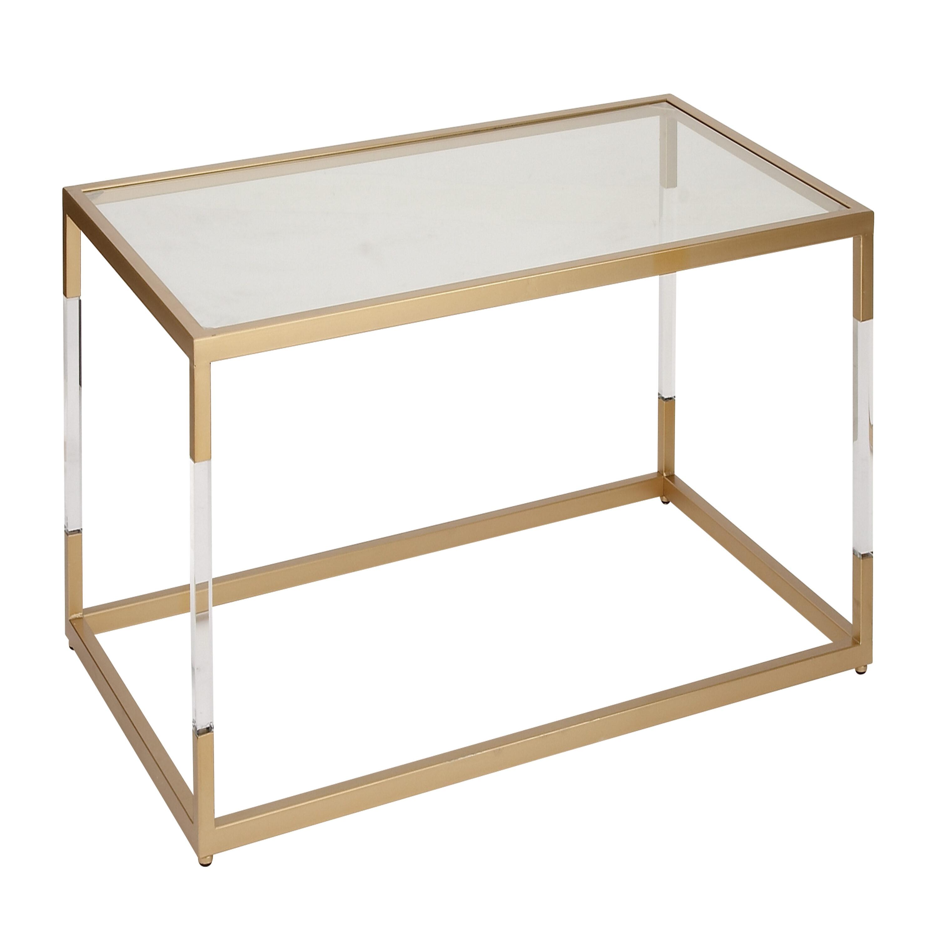 Metal and Glass Coffee Table Gold - Olivia & May: Elegant Iron Frame, No Assembly, Contemporary Design