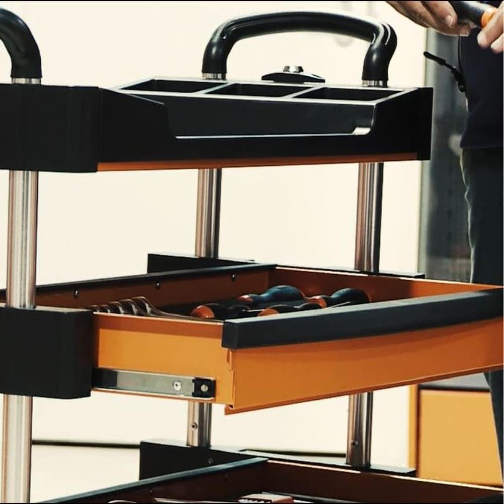 Beta Beta C27S Collapsible Tool Cart, 4” Steering Casters with Brake, 110 Pound Load Capacity