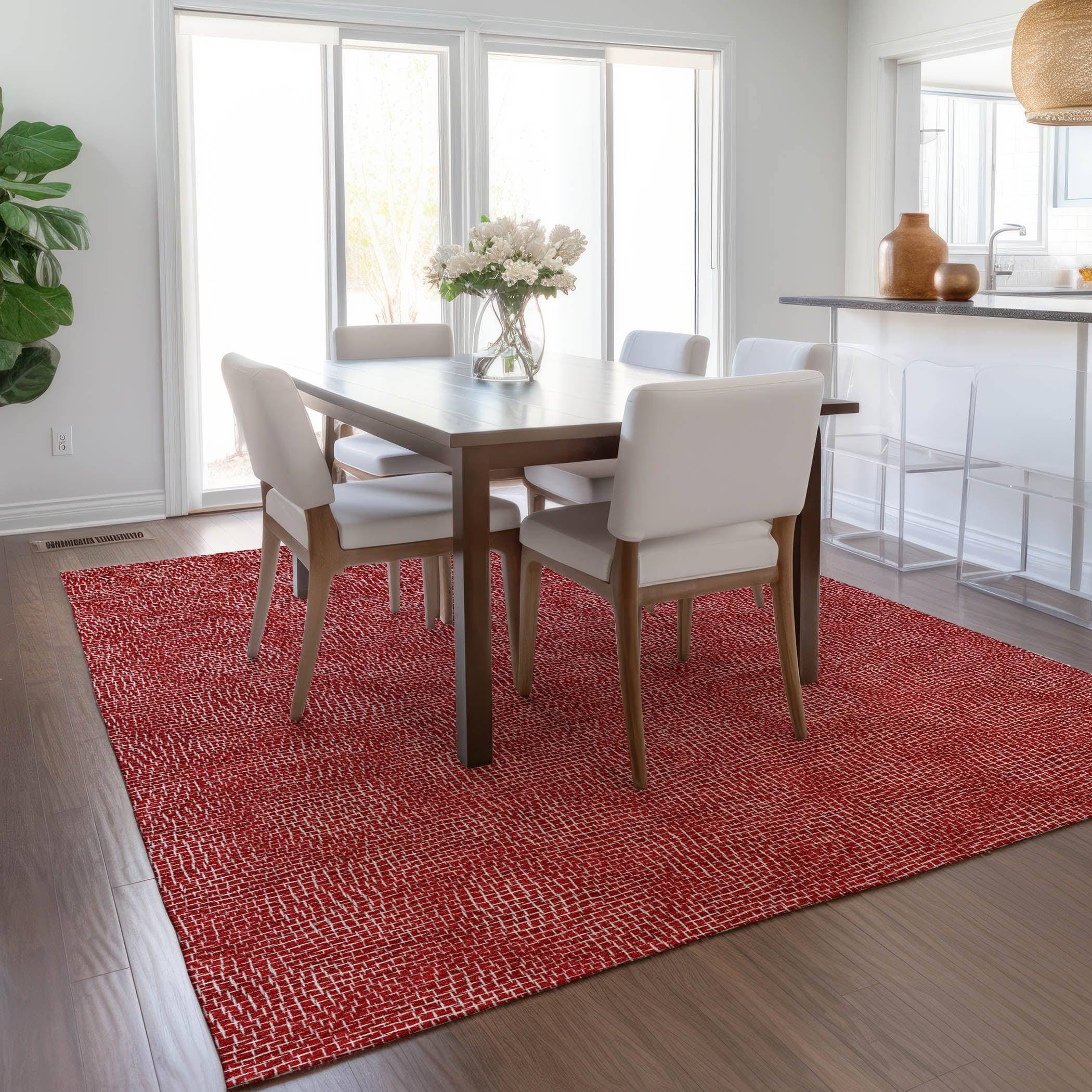 Machine Washable Indoor/Outdoor Chayden ACN1057 Red Rug