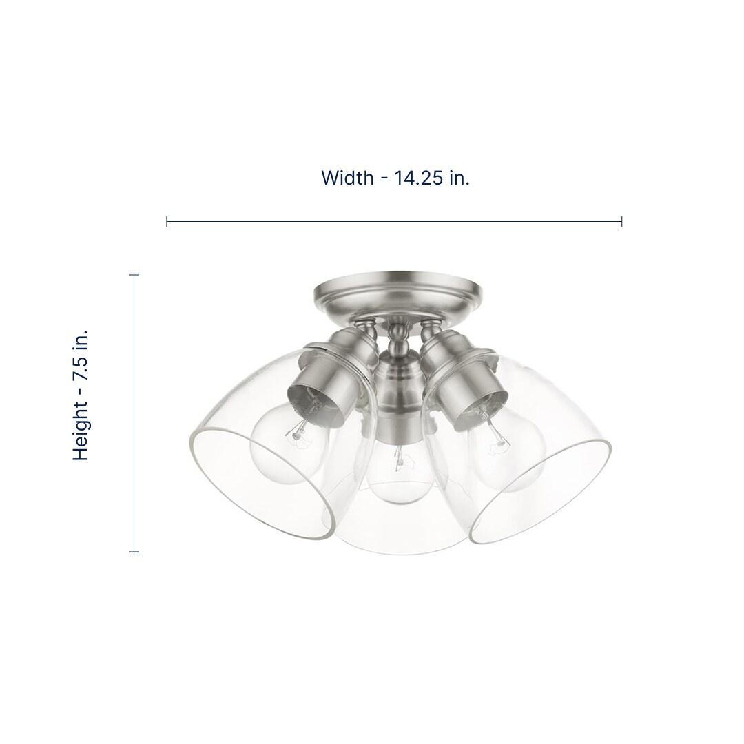 Livex Lighting Montgomery 3 - Light Flush Mount in  Brushed Nickel