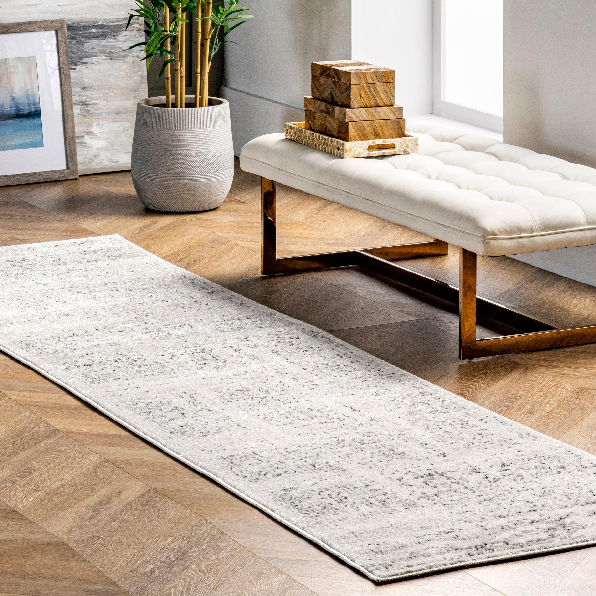 Nuloom Arlena Medallion 2x12 Runner Indoor Area Rug for Living Room Bedroom Dining Room Entryway Hallway Kitchen, Grey/Ivory