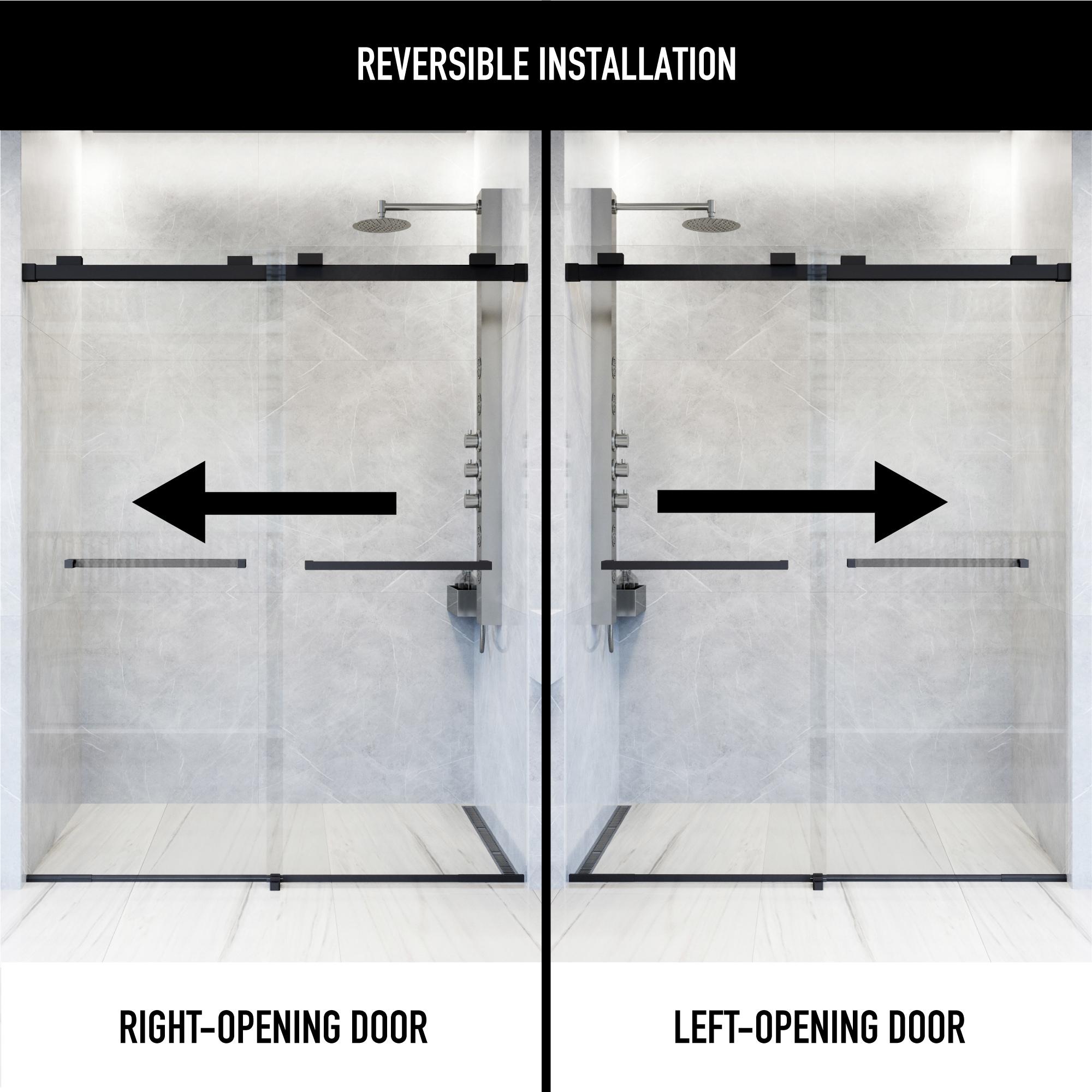 Houston 56-60" W x 76" H Sliding Frameless Shower Door with 3/8" Clear Glass