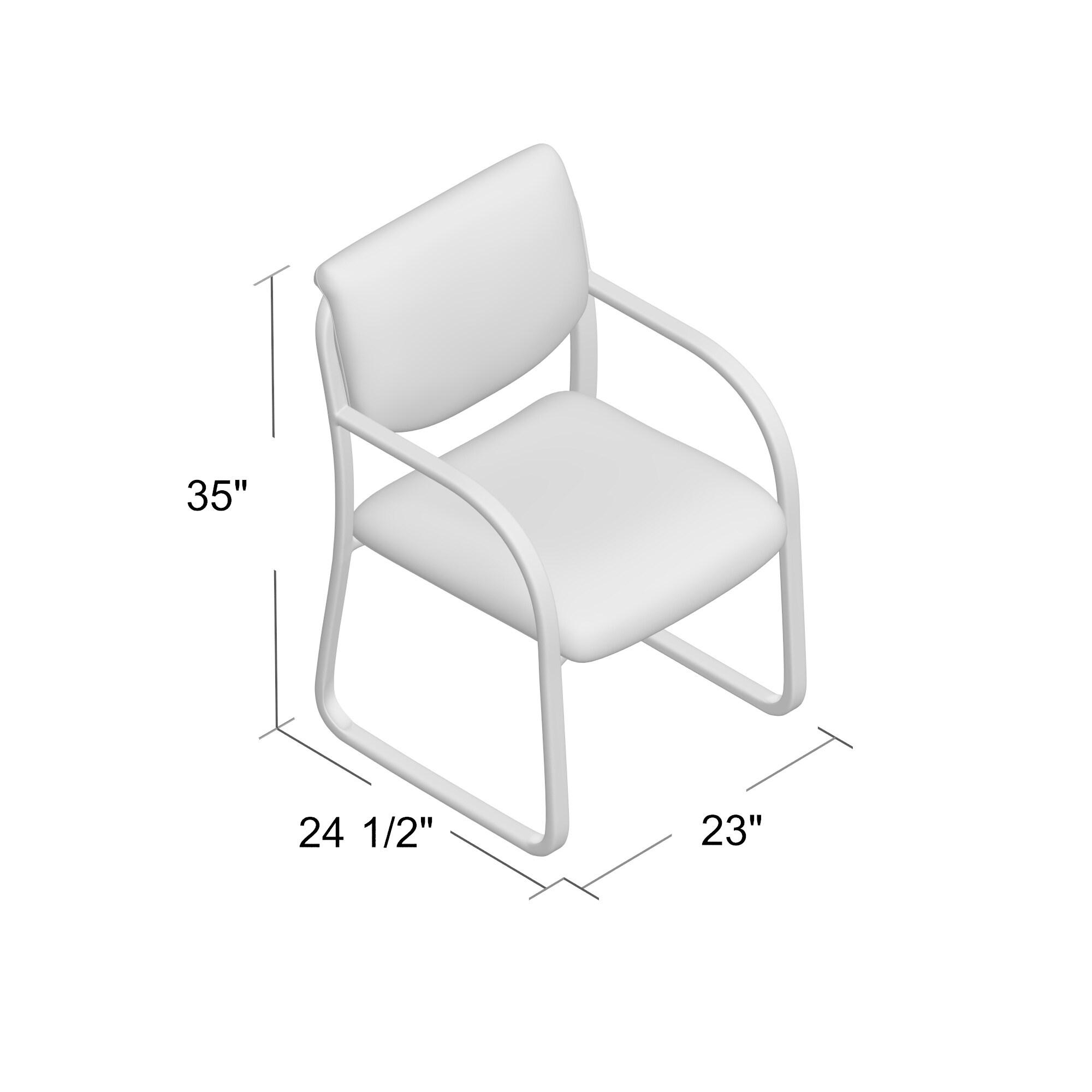 Sled Base Guest Chair Gray - Boss: Sturdy Metal Frame, Padded Back & Seat, 275 lbs Capacity