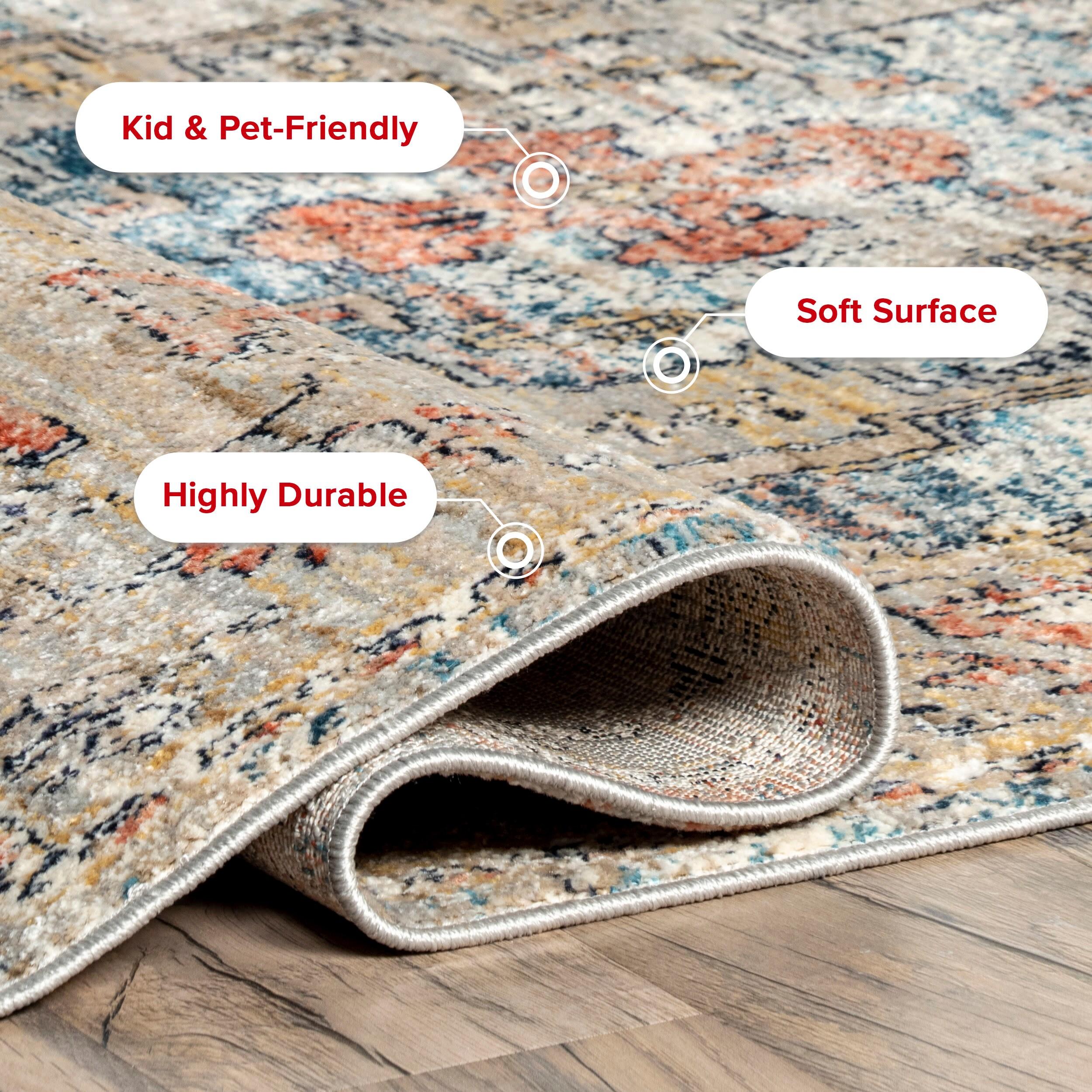 Nuloom Marley Medallion 7x9 Indoor Area Rug for Living Room Bedroom Dining Room Kitchen, Beige/Ivory