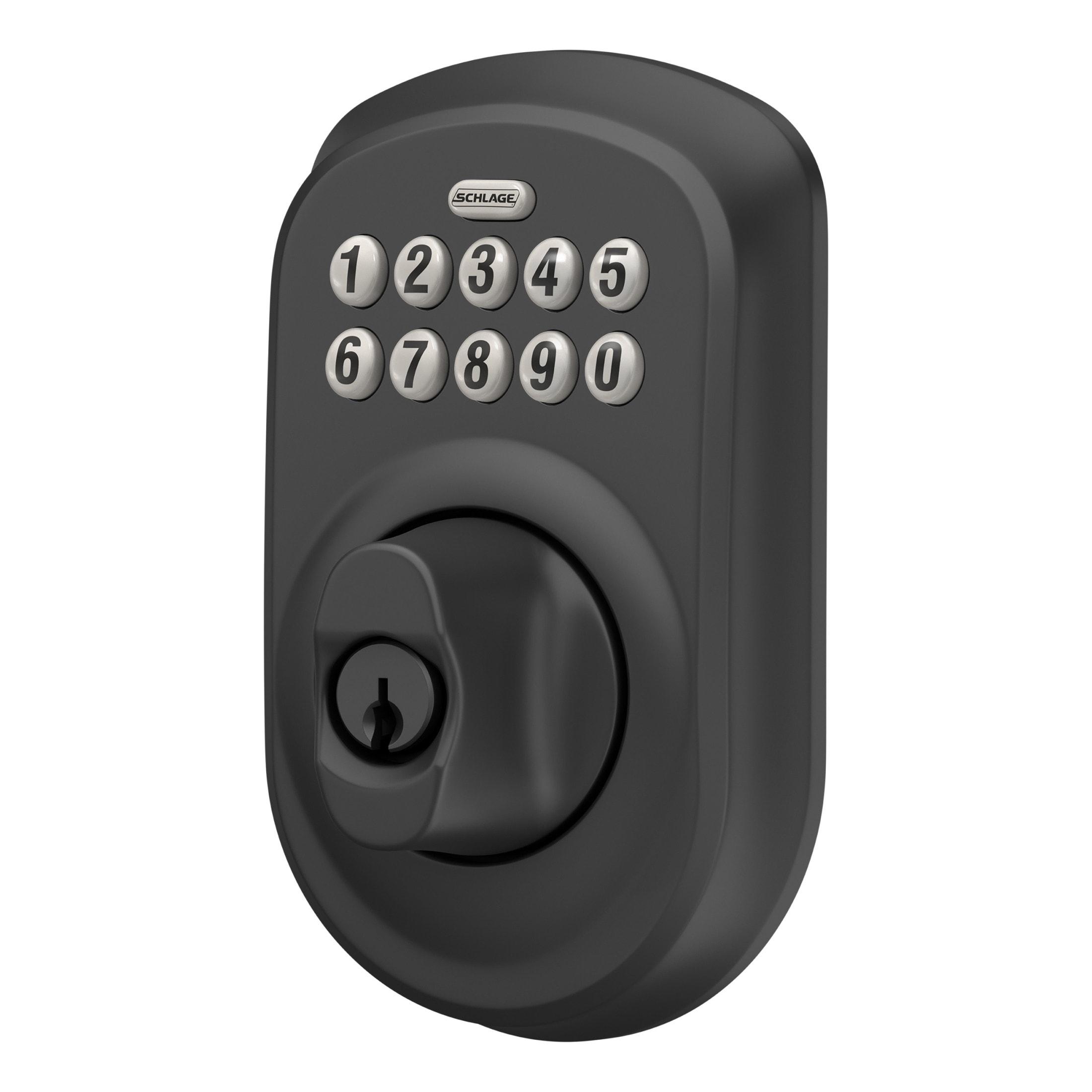 Schlage BE365 PLY 622 Keypad Electronic Deadbolt, Matte Black