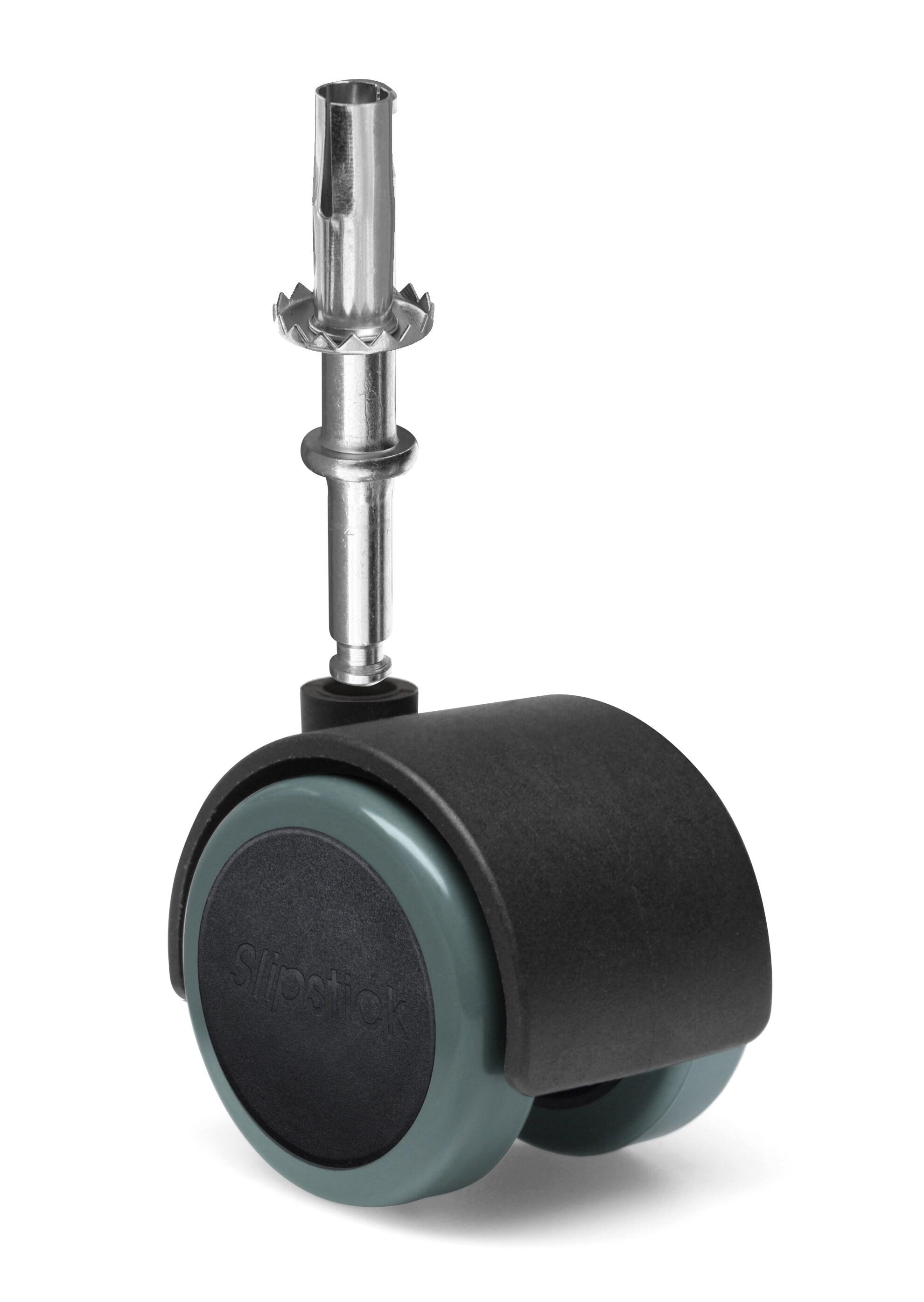 Slipstick 2-Inch Black and Gray Rubber Swivel Caster Wheels Set