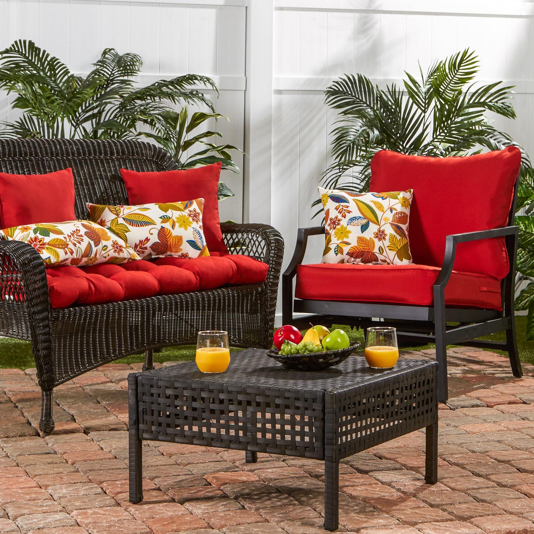 Greendale Home Fashions Salsa Red 44 x 17 in. Outdoor Bench Seat Cushion