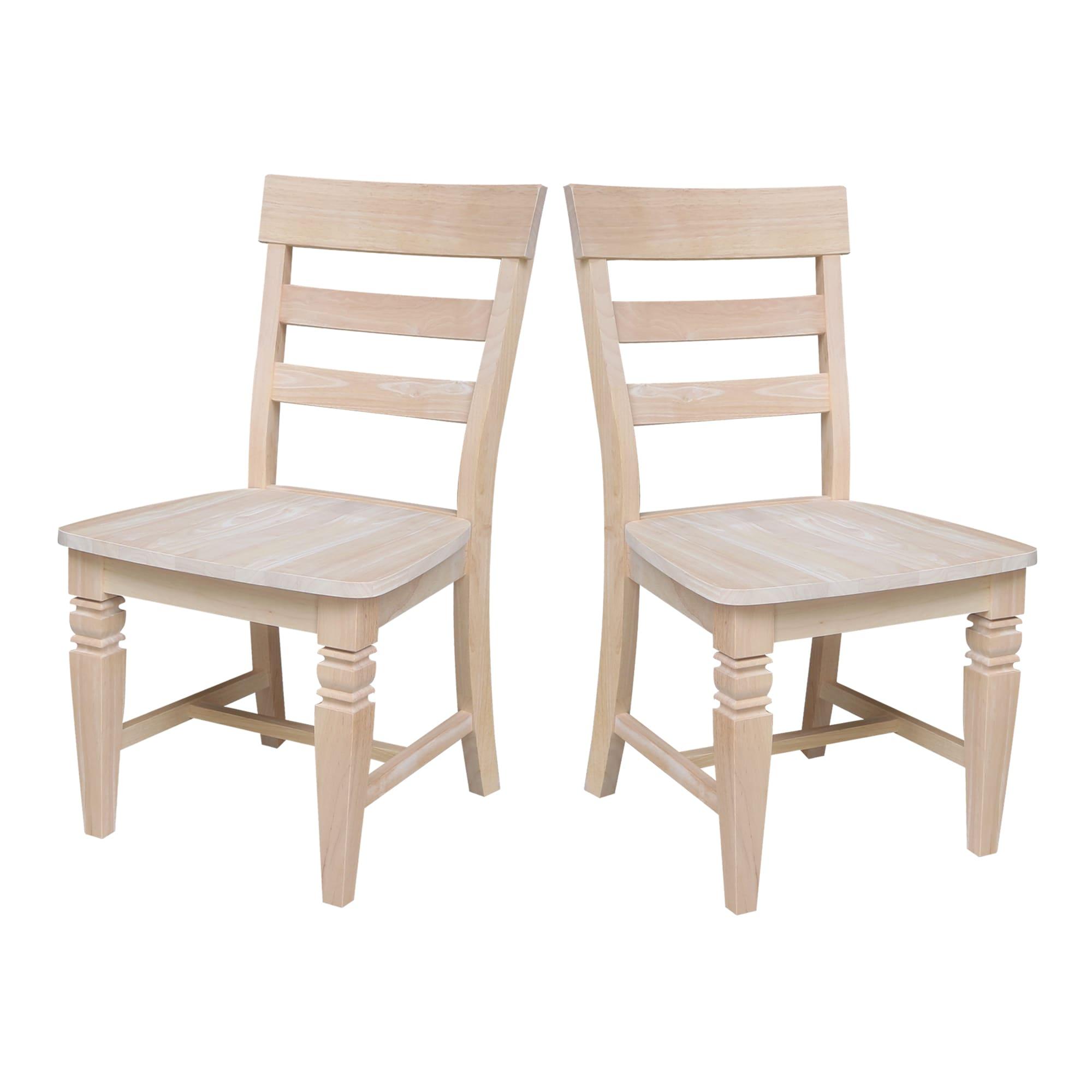 Set of Two Java Chairs with Solid Wood Seats