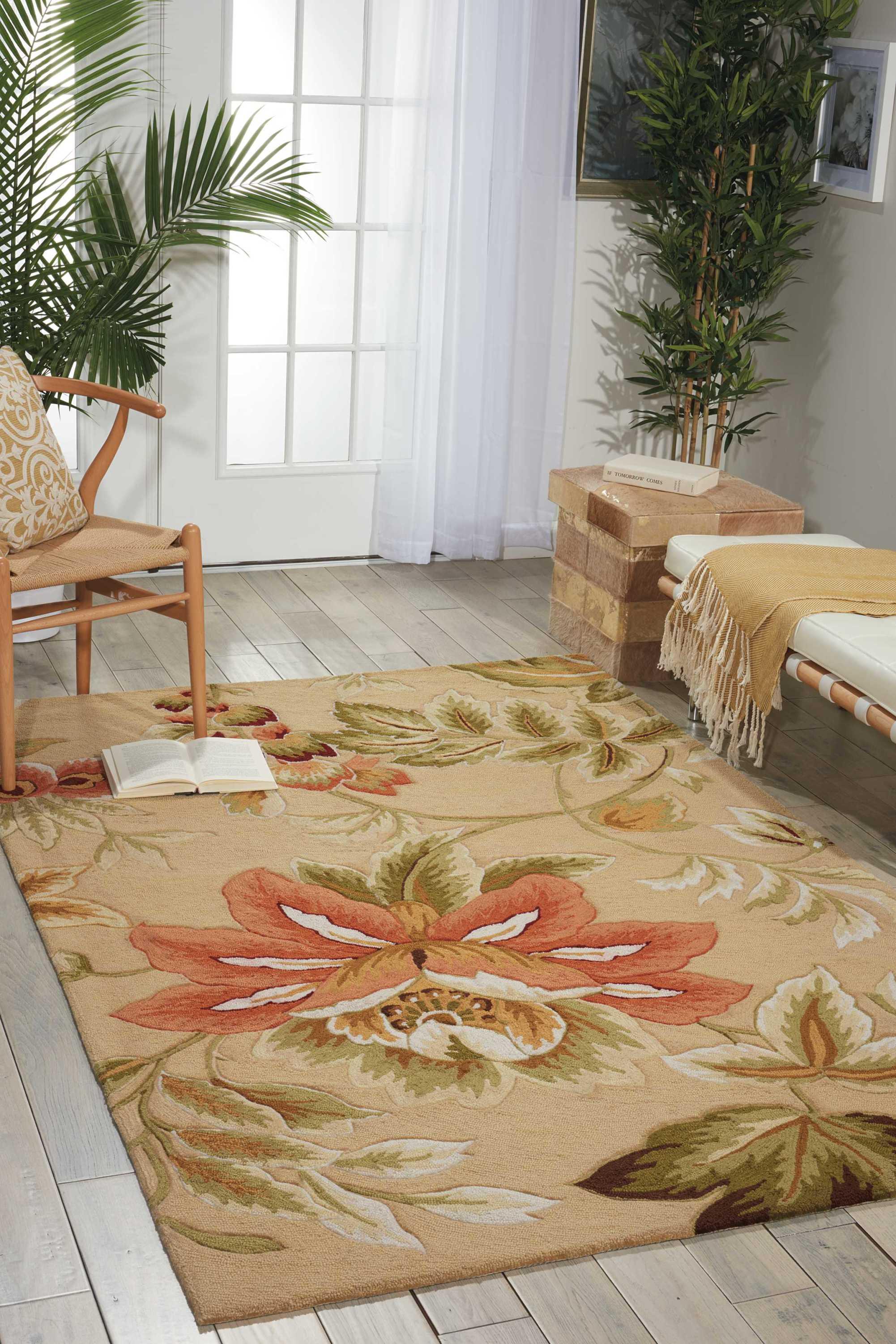 Nourison Fantasy Beige Area Rug FA11 5' x 7'6"