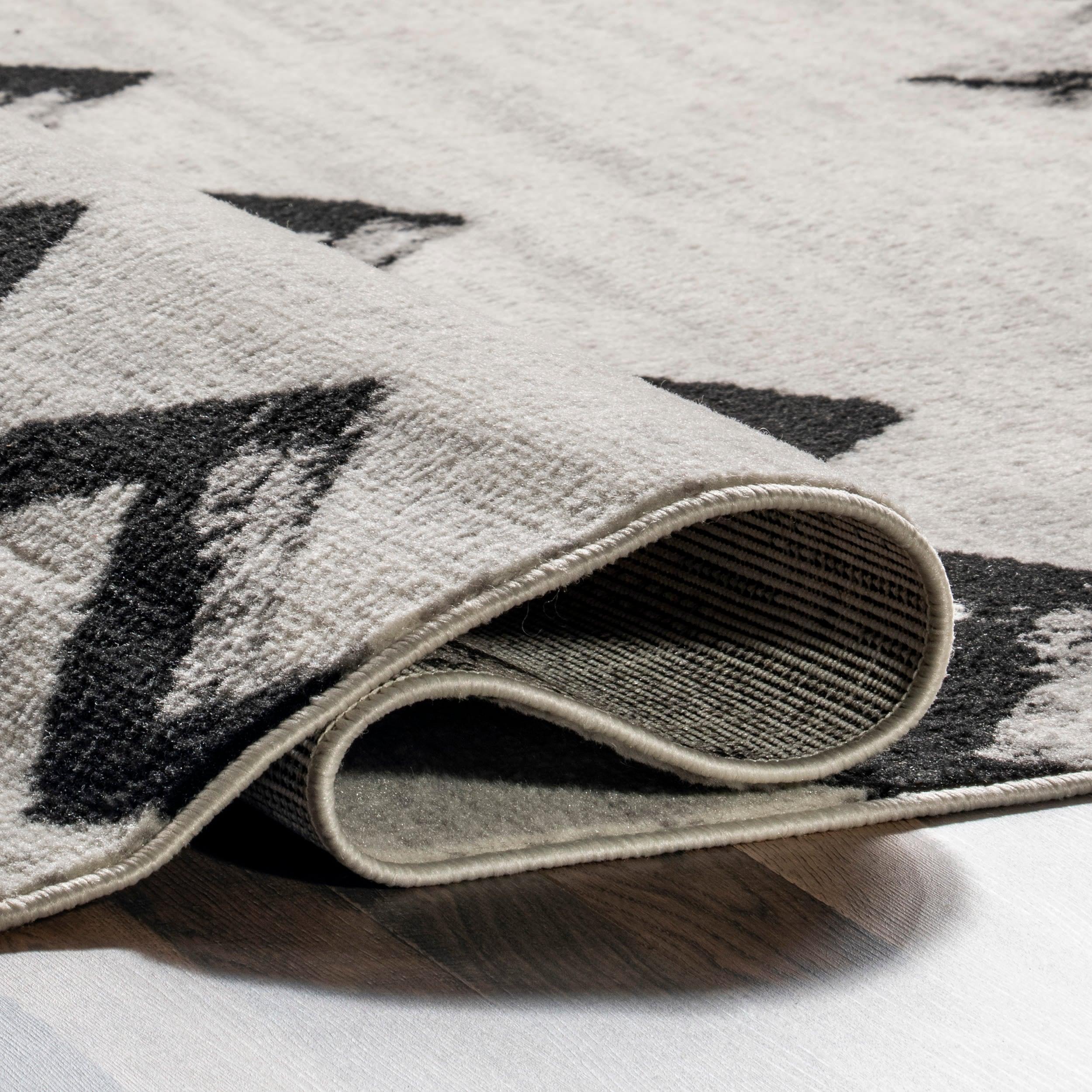 Nuloom Addison Chevron 9x12 Indoor Area Rug for Living Room Bedroom Dining Room Kitchen, Grey/Ivory