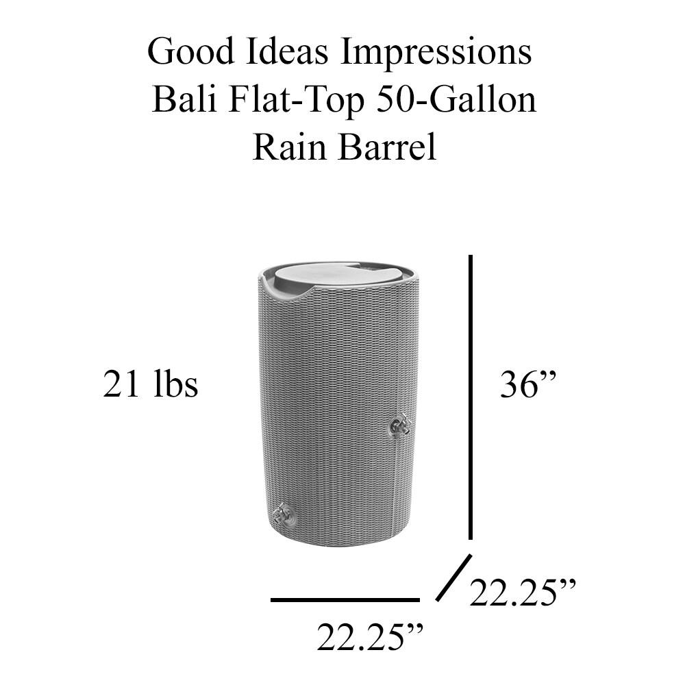 Good Ideas 50 Gallons Plastic Drainable Dual Overflow Rain Barrel