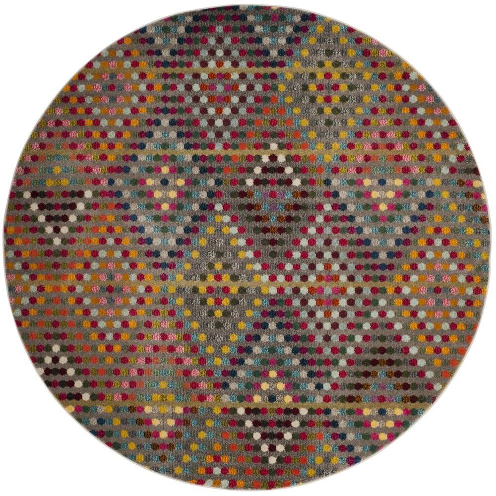 Monaco MNC204 Power Loomed Indoor Area Rug - Multi/Beige - 6'7" Round - Safavieh