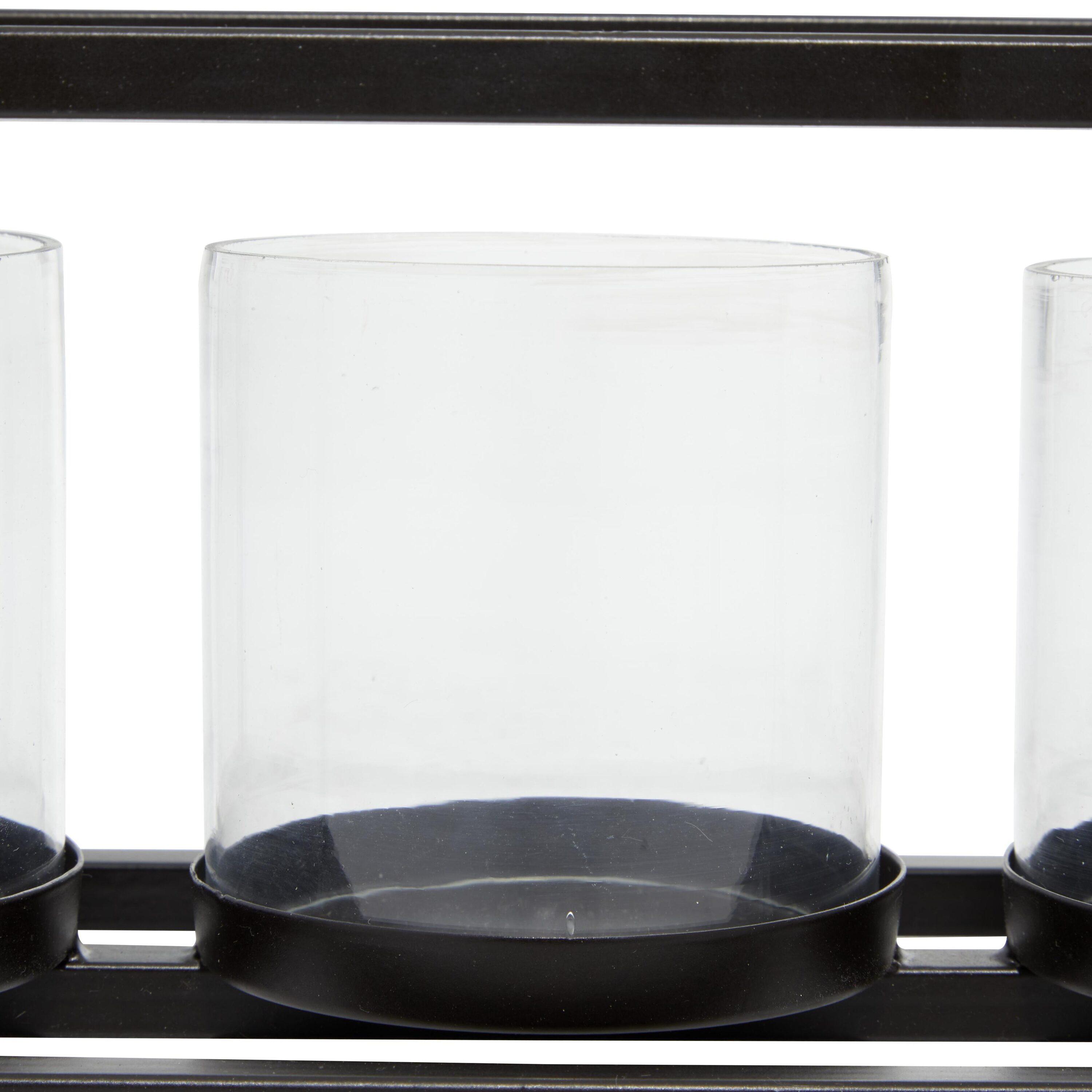 DecMode 4 Holder Black Metal Candelabra