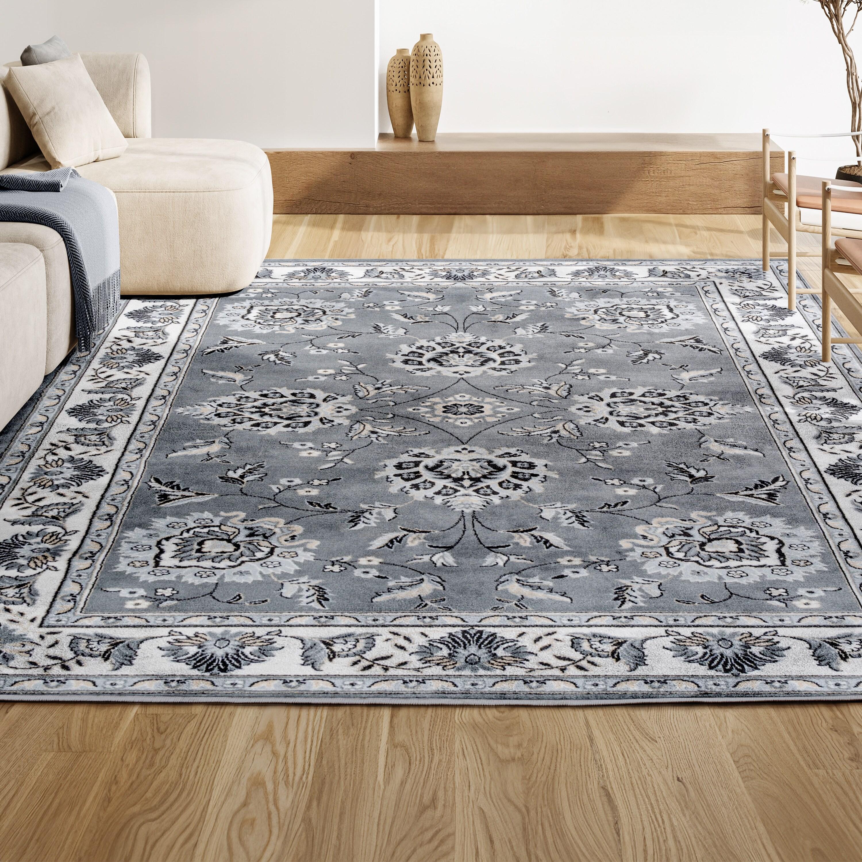 5'x 8' Cherie French Cottage Area Rug, Gray/Cream - JONATHAN Y