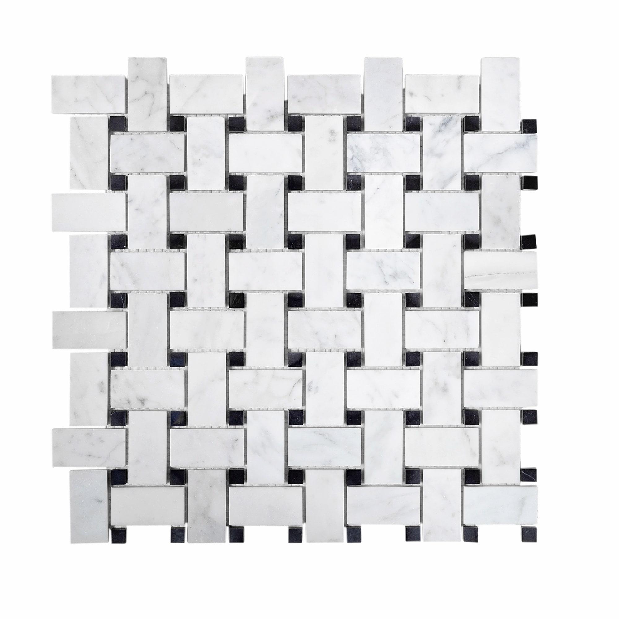 12" x 12" Natural Stone Basketweave Mosaic Wall & Floor Tile