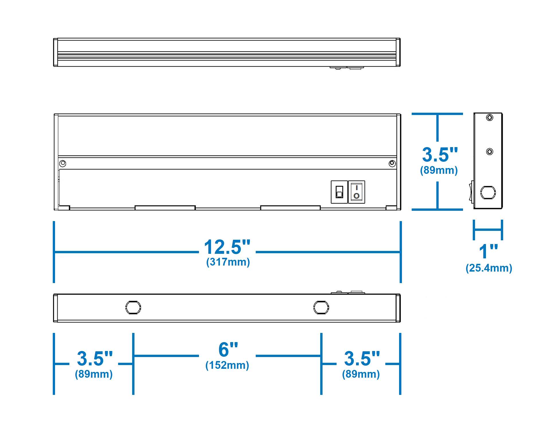 Nuc5 LED 12.5'' Under Cabinet Linkable Light Bar