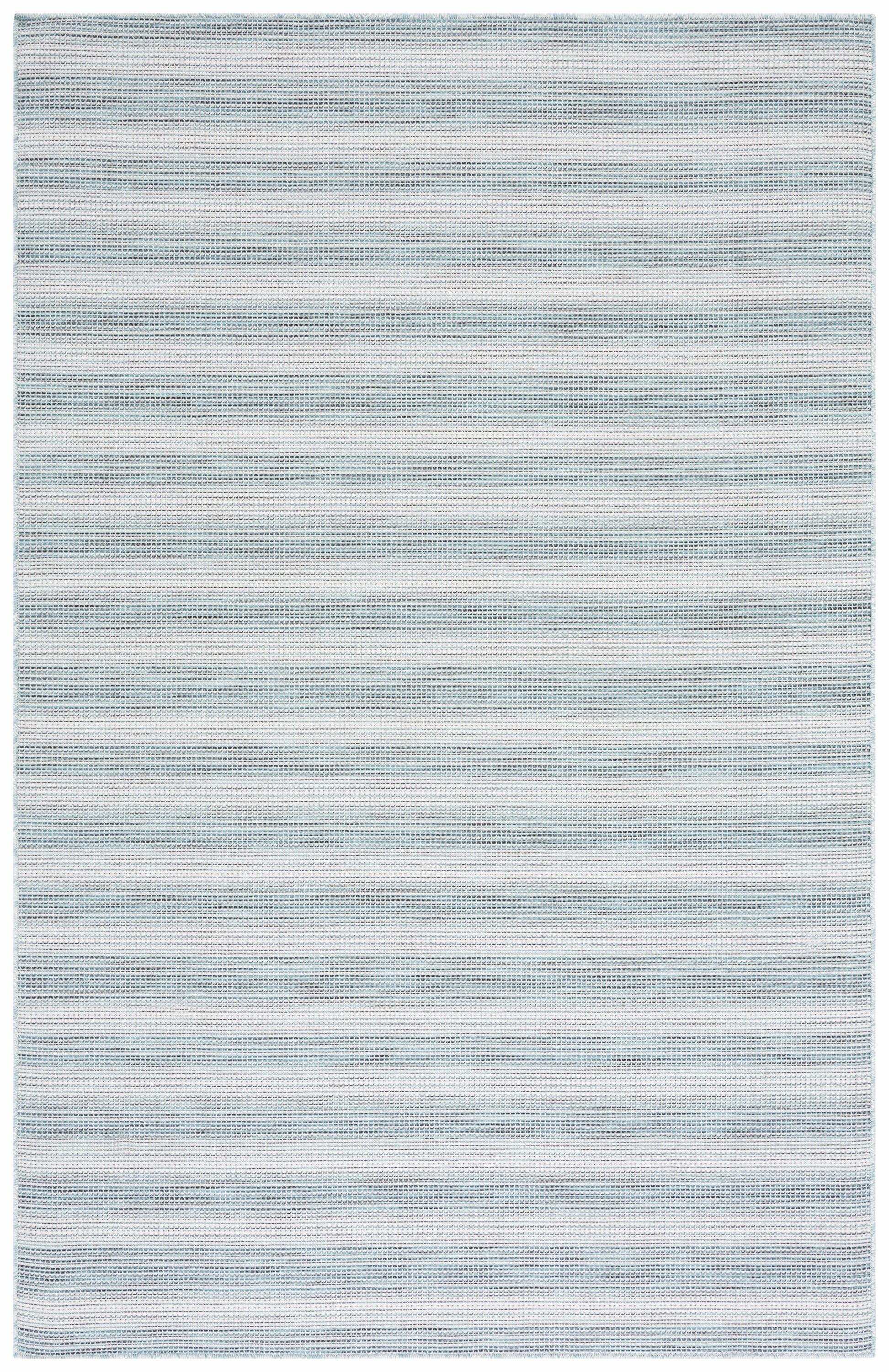 Hampton HTN231 Power Loomed Indoor/Outdoor Area Rug - Aqua/Ivory - 8'x10' - Safavieh.