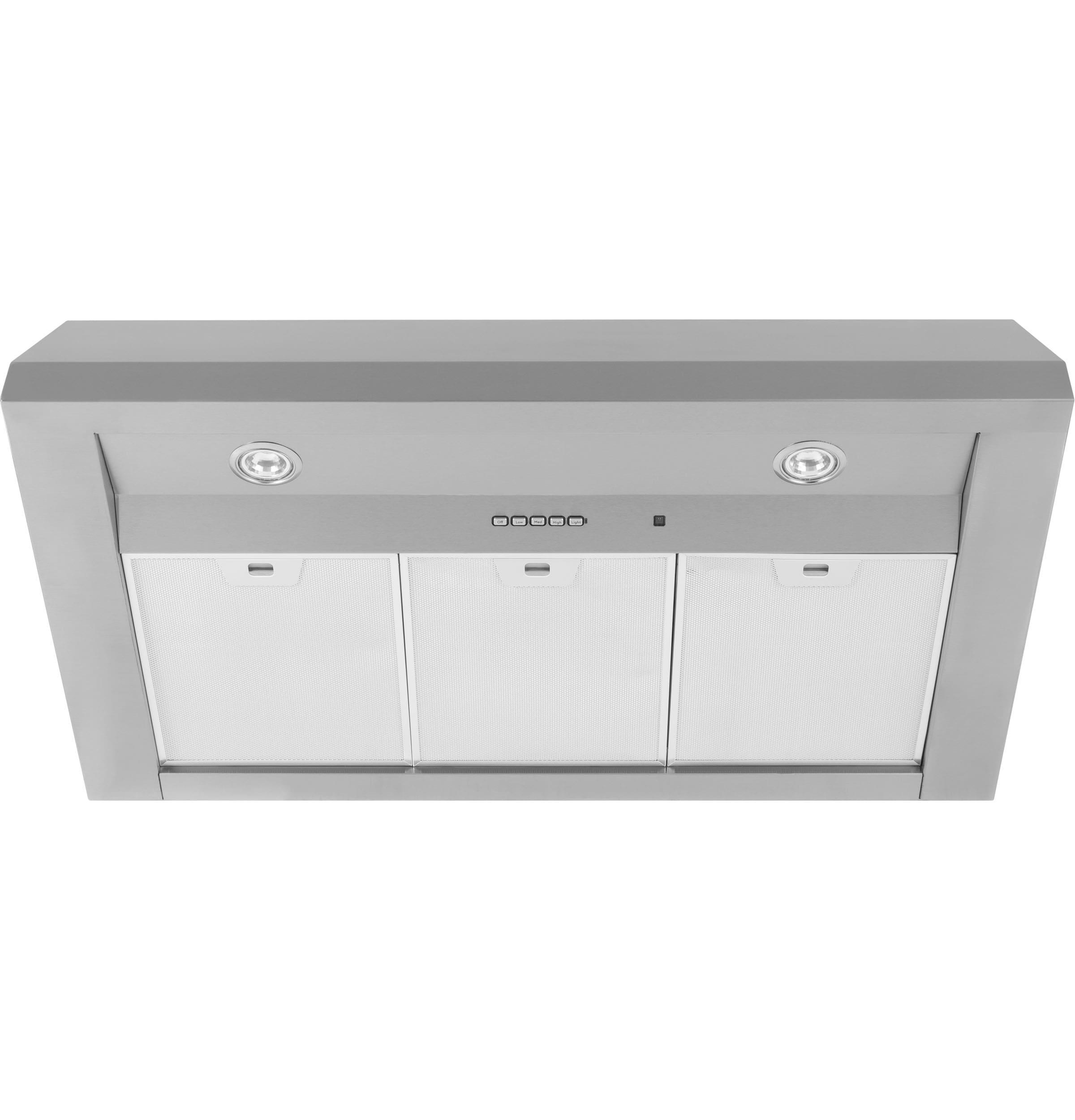 36" 600 CFM Convertible Wall Mount Range Hood in Silver with Night Light