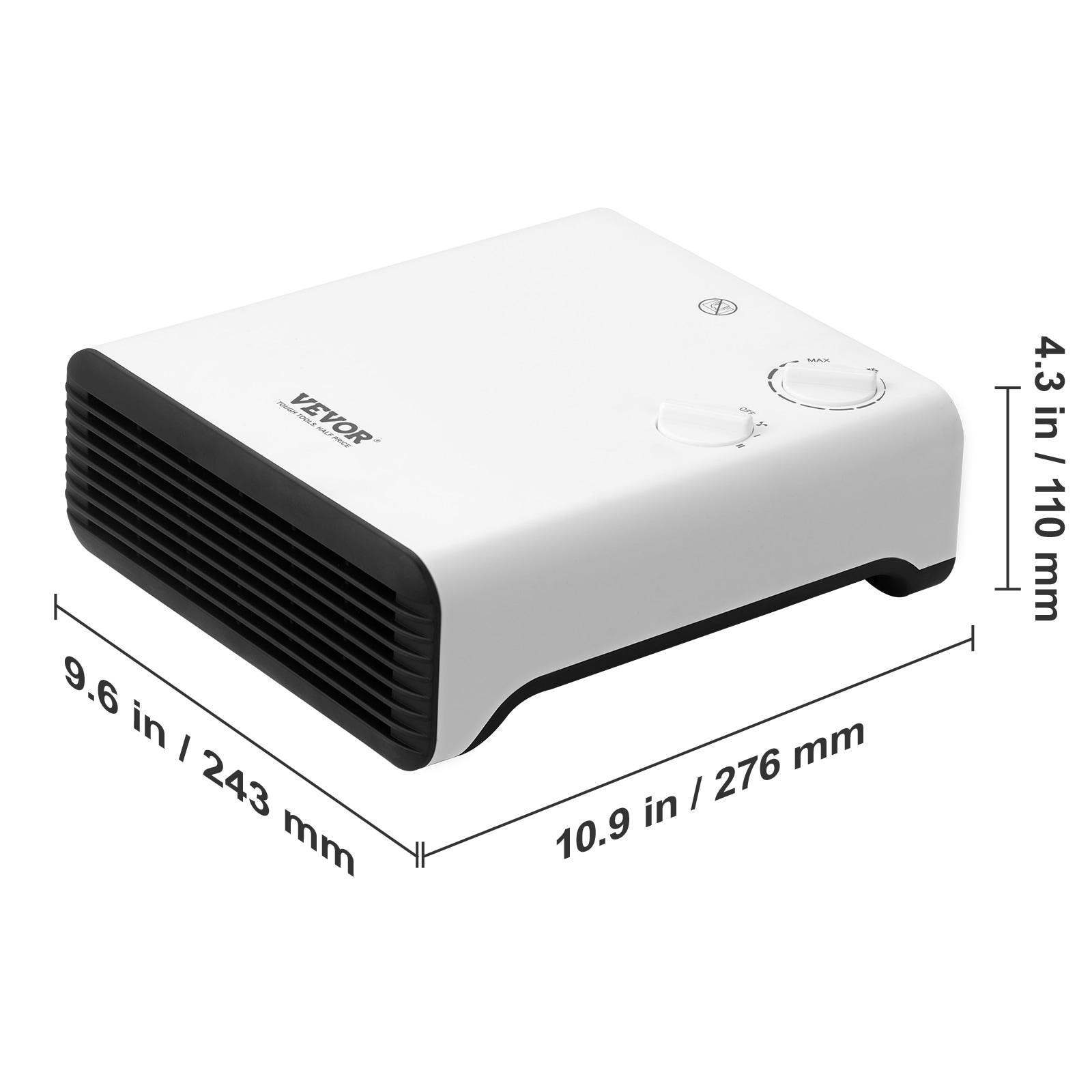 VEVOR 1500 Watt 250 BTU Electric Wall Mounted Space Heater with Adjustable Thermostat