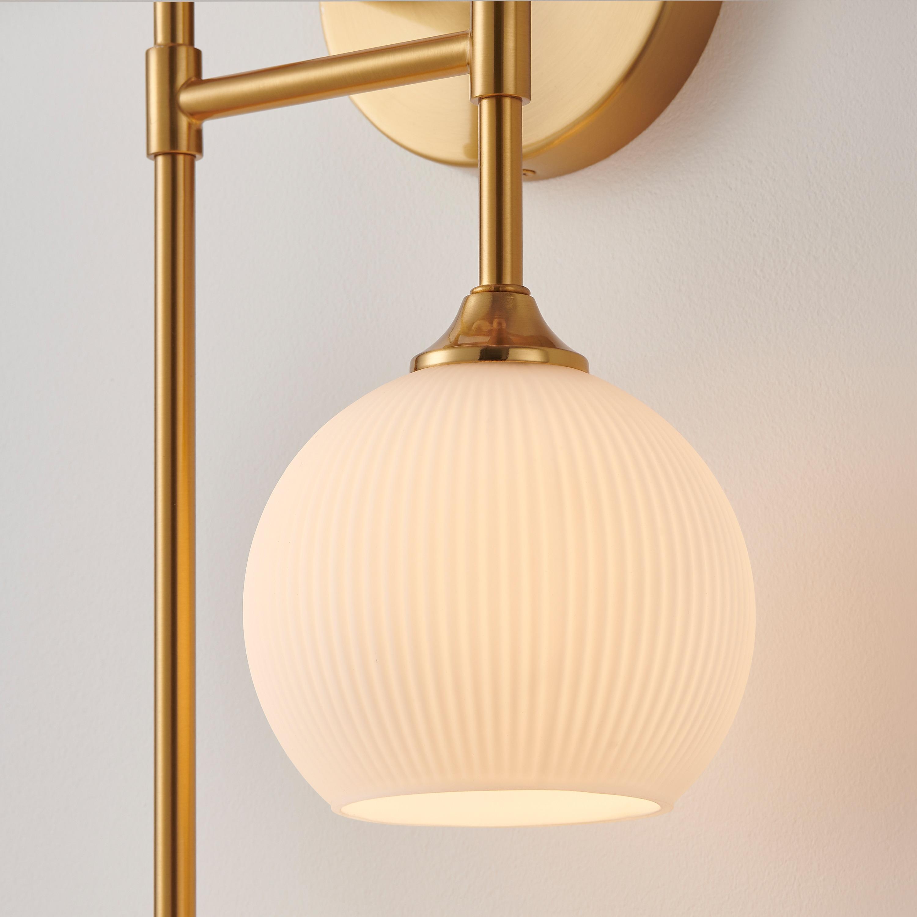 KAWOTI 4-Light Wall Sconces Bathroom Vanity Light Fixtures with Frosted White Glass Shade, Metal Wall Light for Bedroom Living Room
