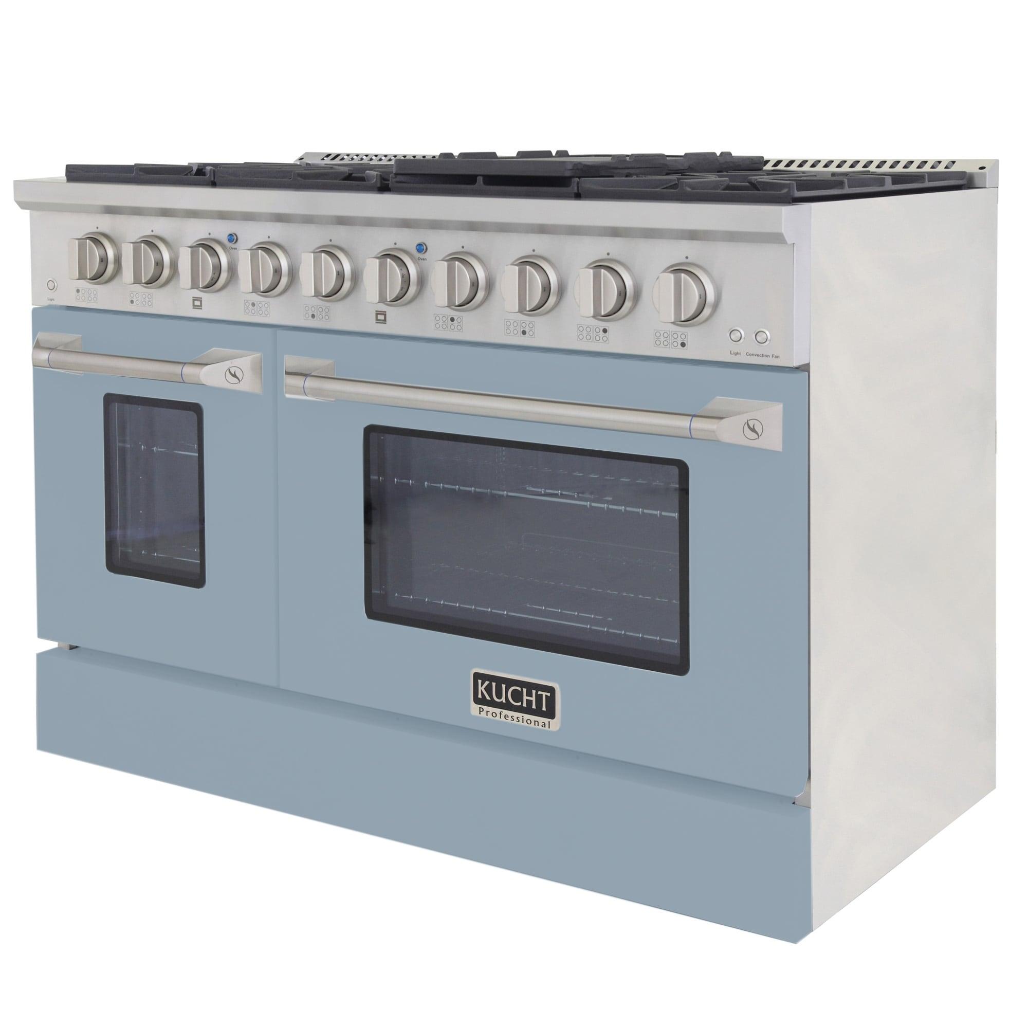 48 in. 6.7 cu. ft. Propane Gas Range with Convection Oven in Light Blue