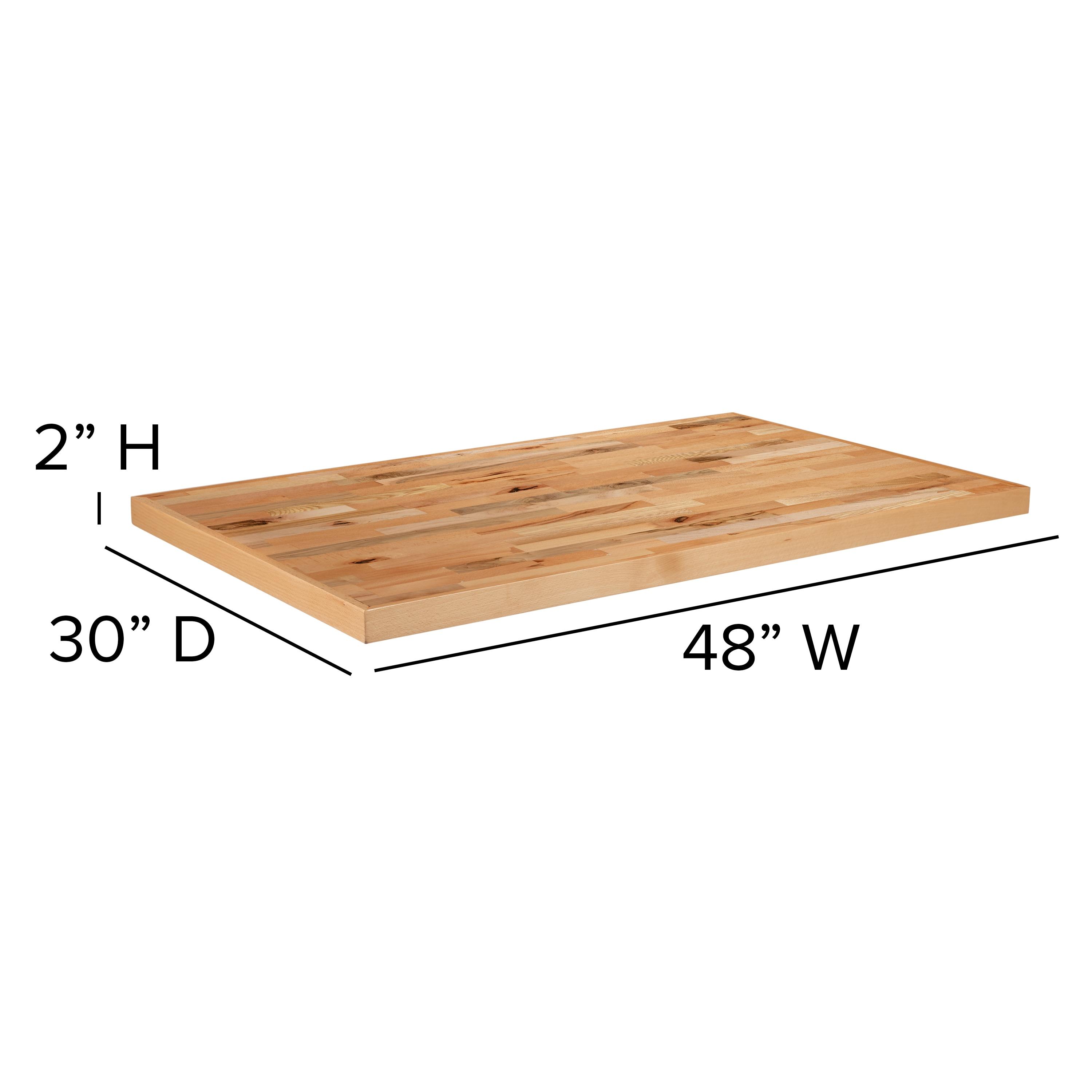 Flash Furniture Mayfair Rectangle Butcher Block Style Table Top - Restaurant Table Top