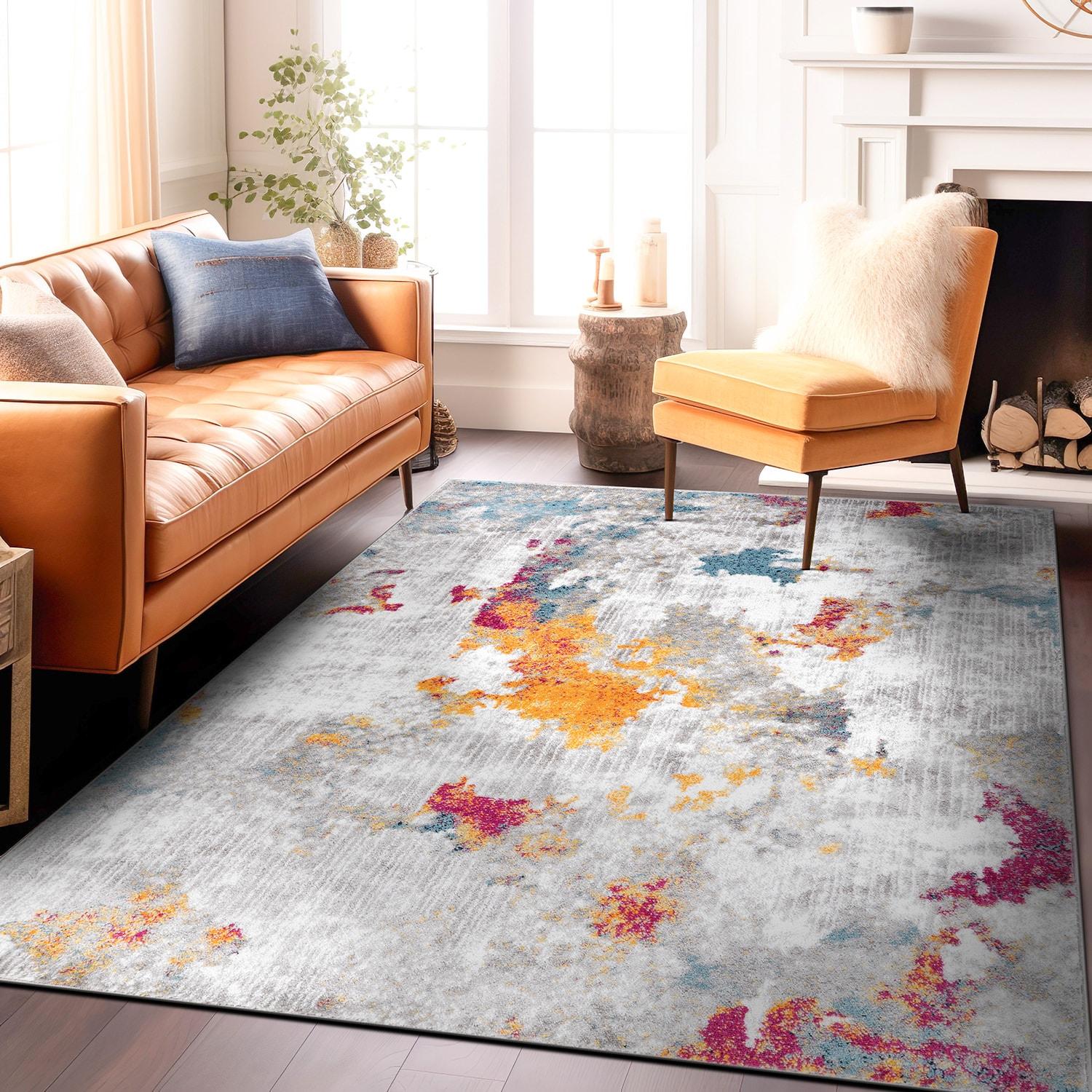 World Rug Gallery Contemporary Abstract Elegance Area Rug - MULTI 3'3"x5'