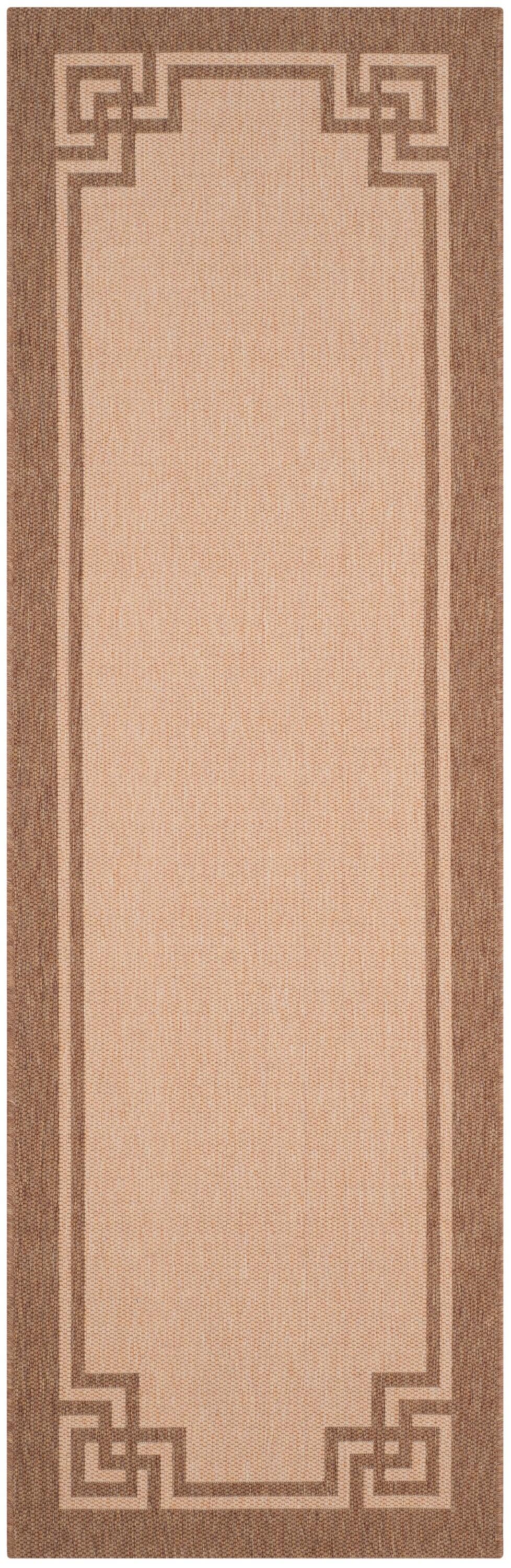 Martha Stewart Deco Frame - MSR4122 - Indoor Power Loomed Runners - Beige/Dark Beig - 2'7"x8'2"