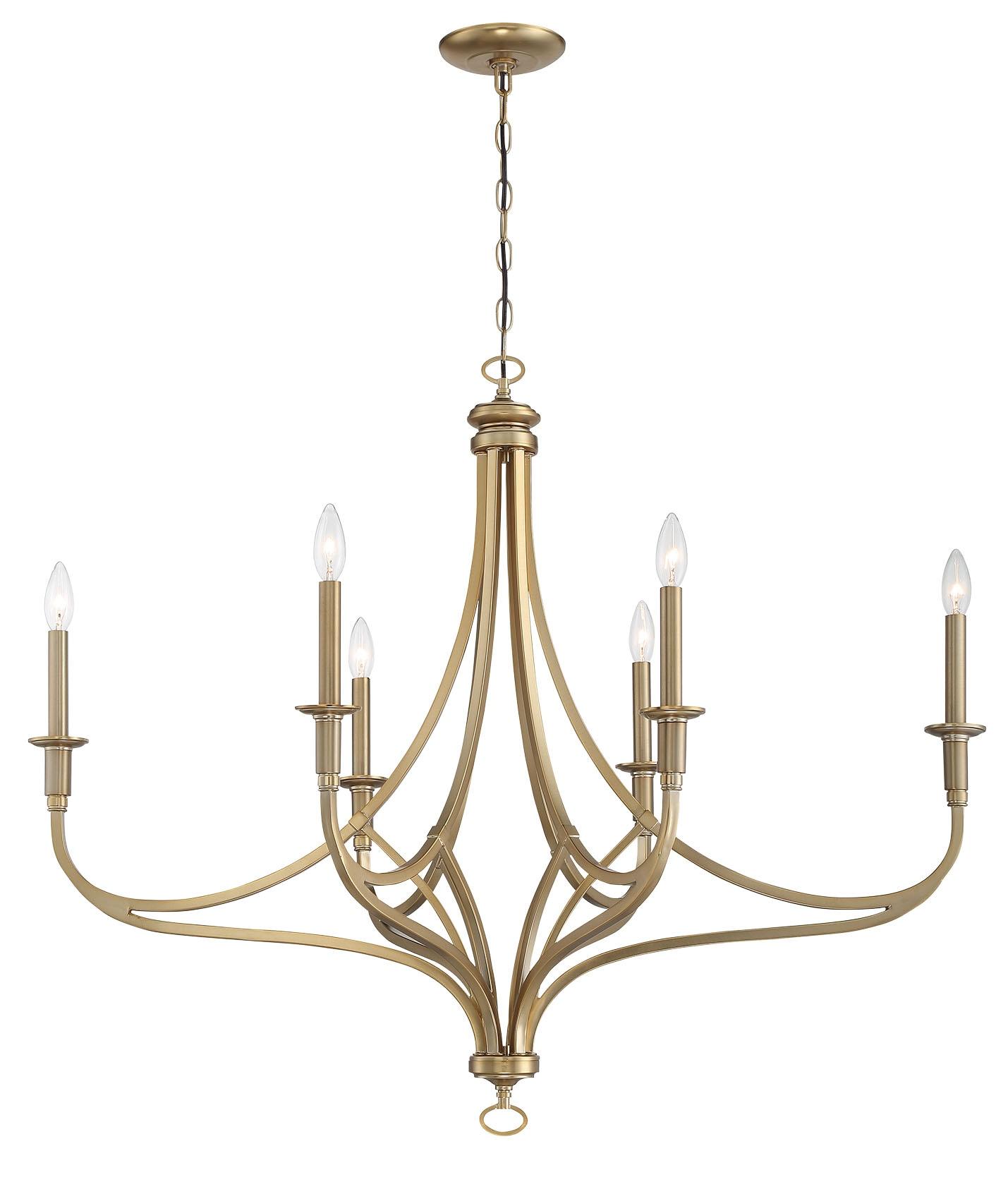 Minka Lavery Brushed Honey Gold Chandelier 40" Wide Modern 6-Light Fixture for Dining Room House Foyer Kitchen Entryway Bedroom