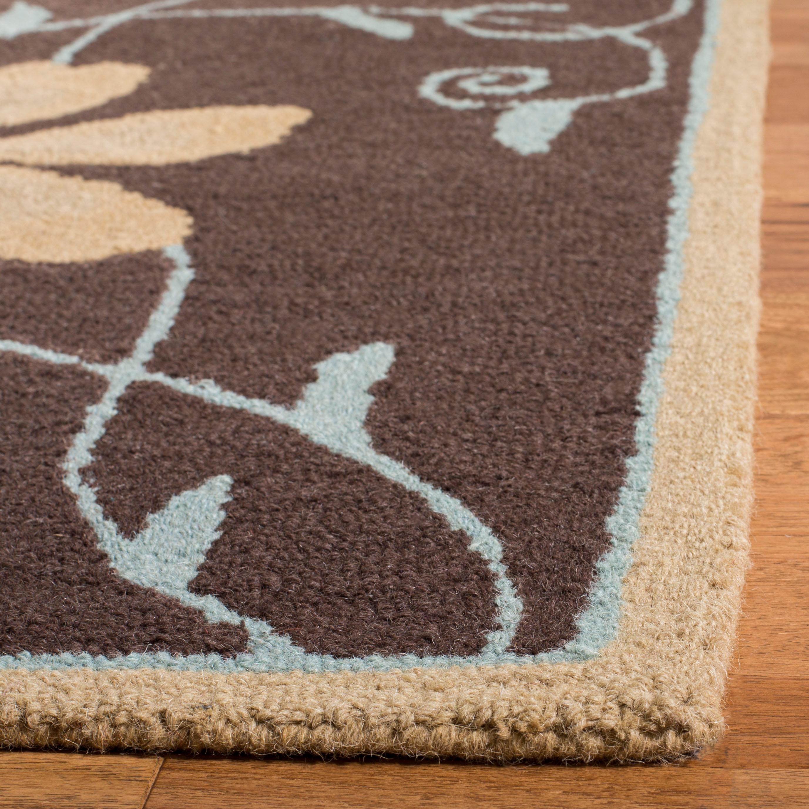 Blossom BLM784 Hand Hooked Area Rug - Brown/Multi - 8'x10' - Safavieh.