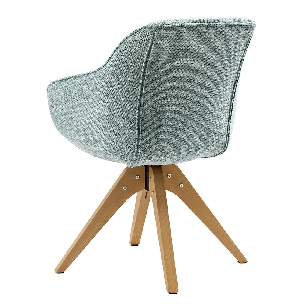 Art Leon Mid Century Accent Chair Fabric Swivel Beech Wood Legs, Light Blue