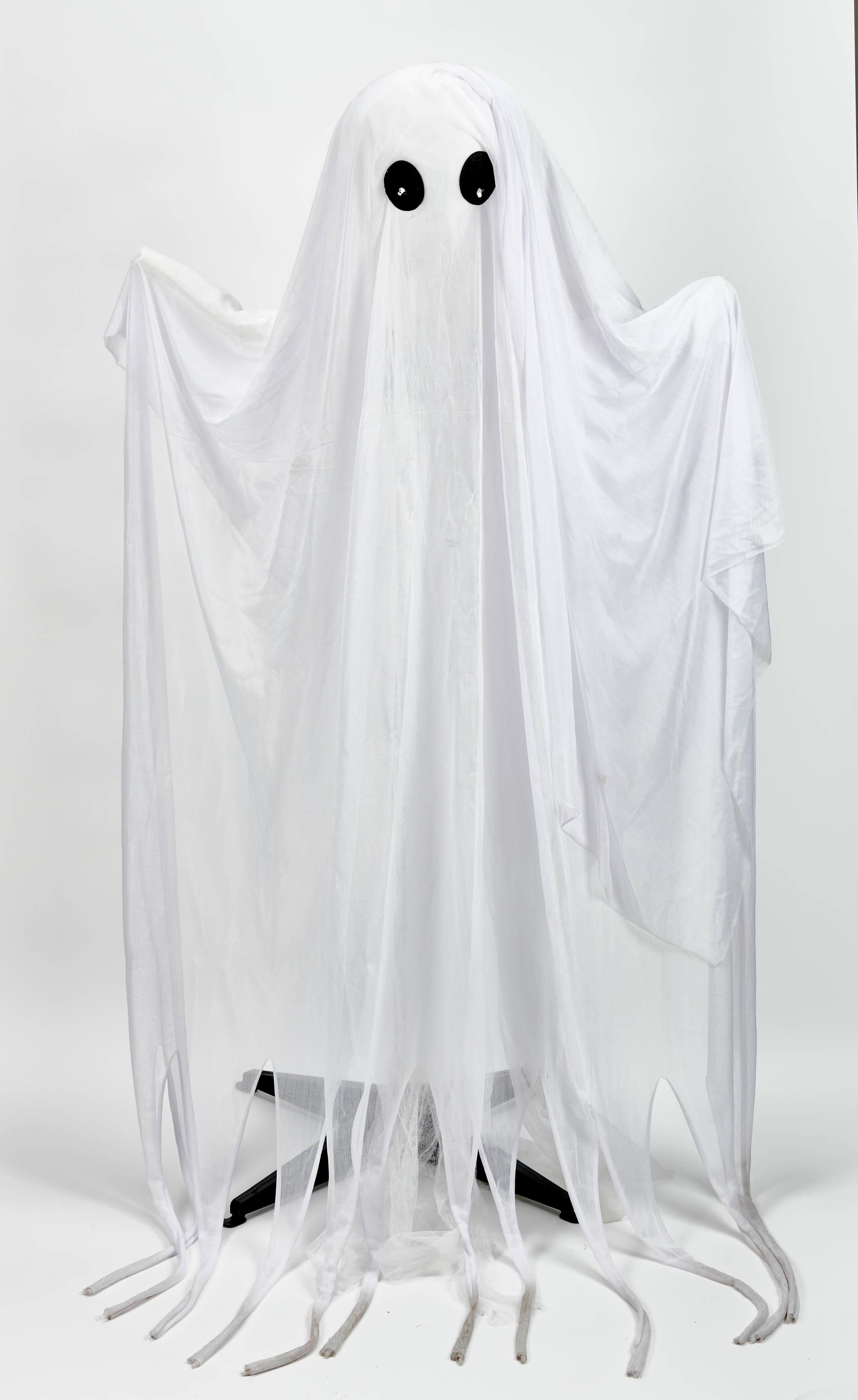 60" White Sheer Fabric Animated Halloween Ghost