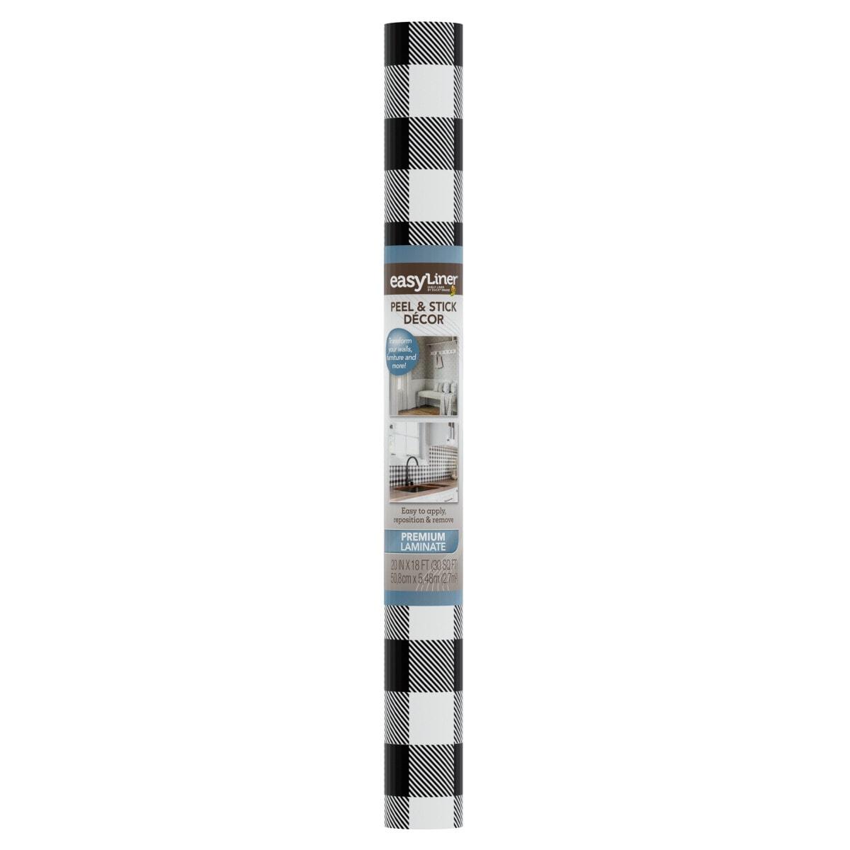 EasyLiner Premium Peel & Stick Wallpaper, Black Gingham 20 in. x 18 ft.
