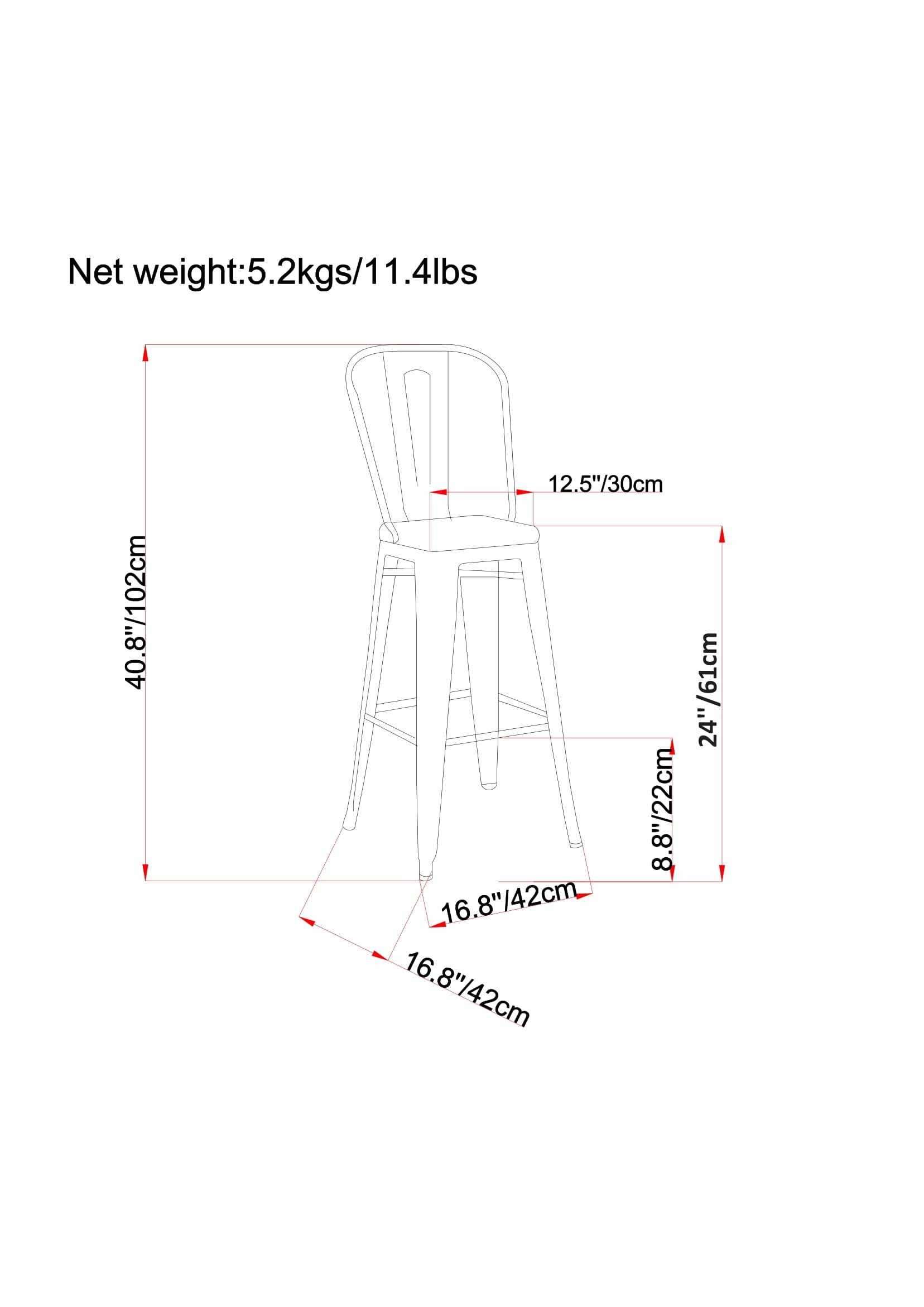 Simpli Home Fletcher Metal Contemporary Stools with Brace Support (Set of 2)